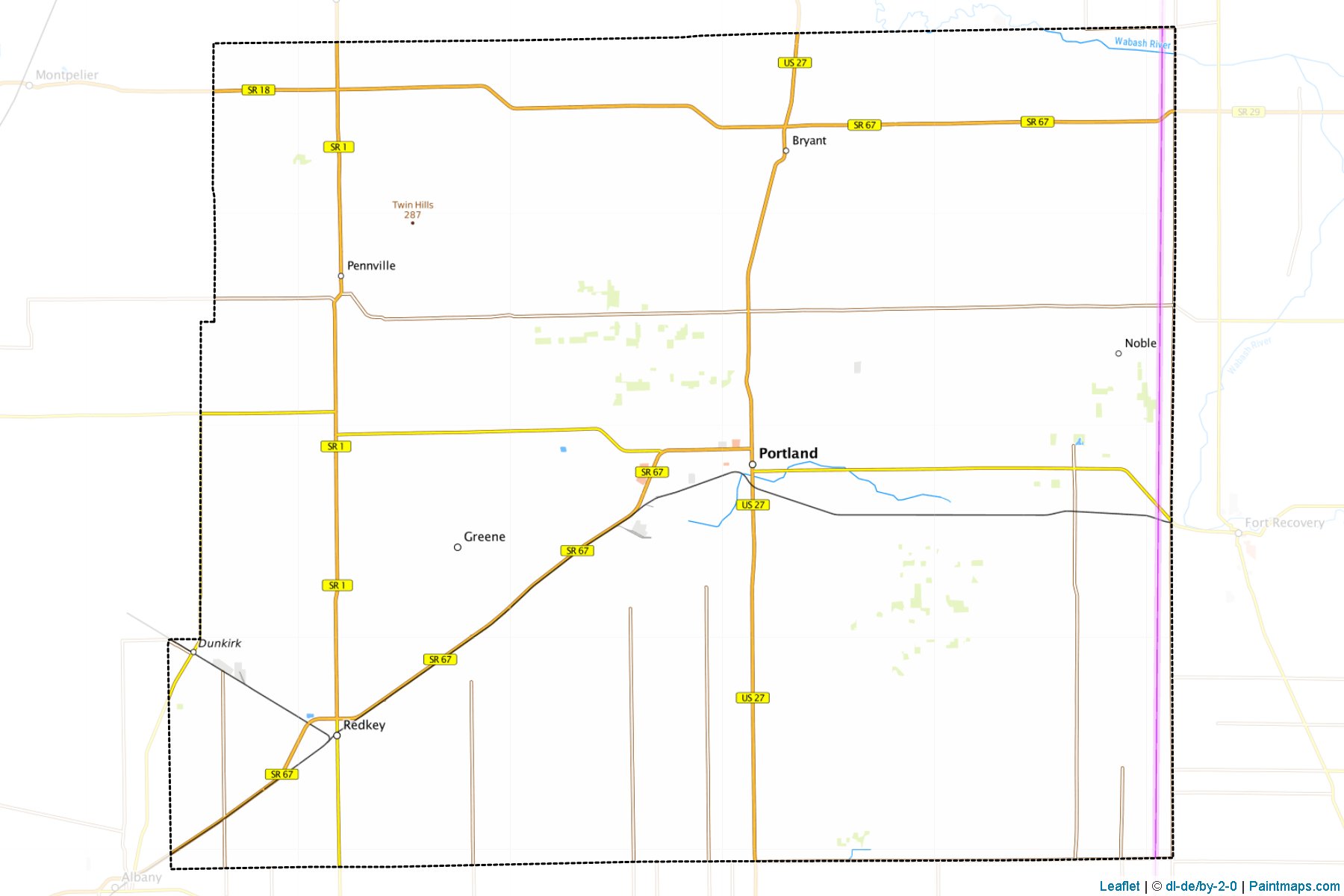 Muestras de recorte de mapas Jay (Indiana)-1