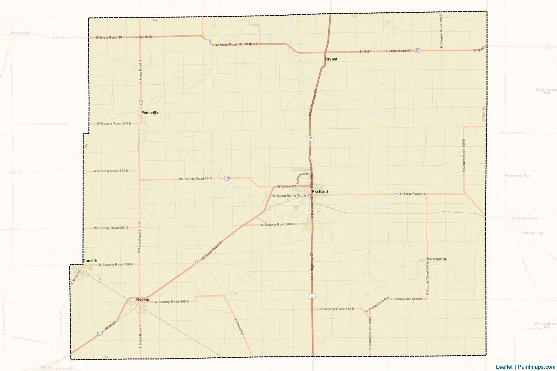 Muestras de recorte de mapas Jay (Indiana)-2