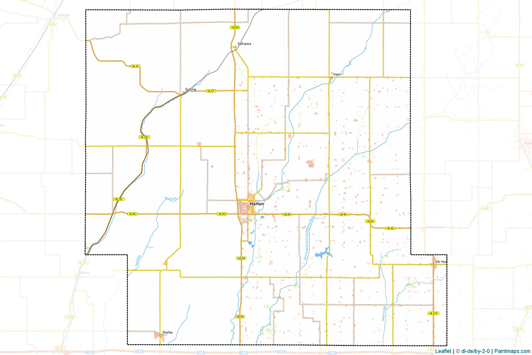 Muestras de recorte de mapas Shelby (Iowa)-1