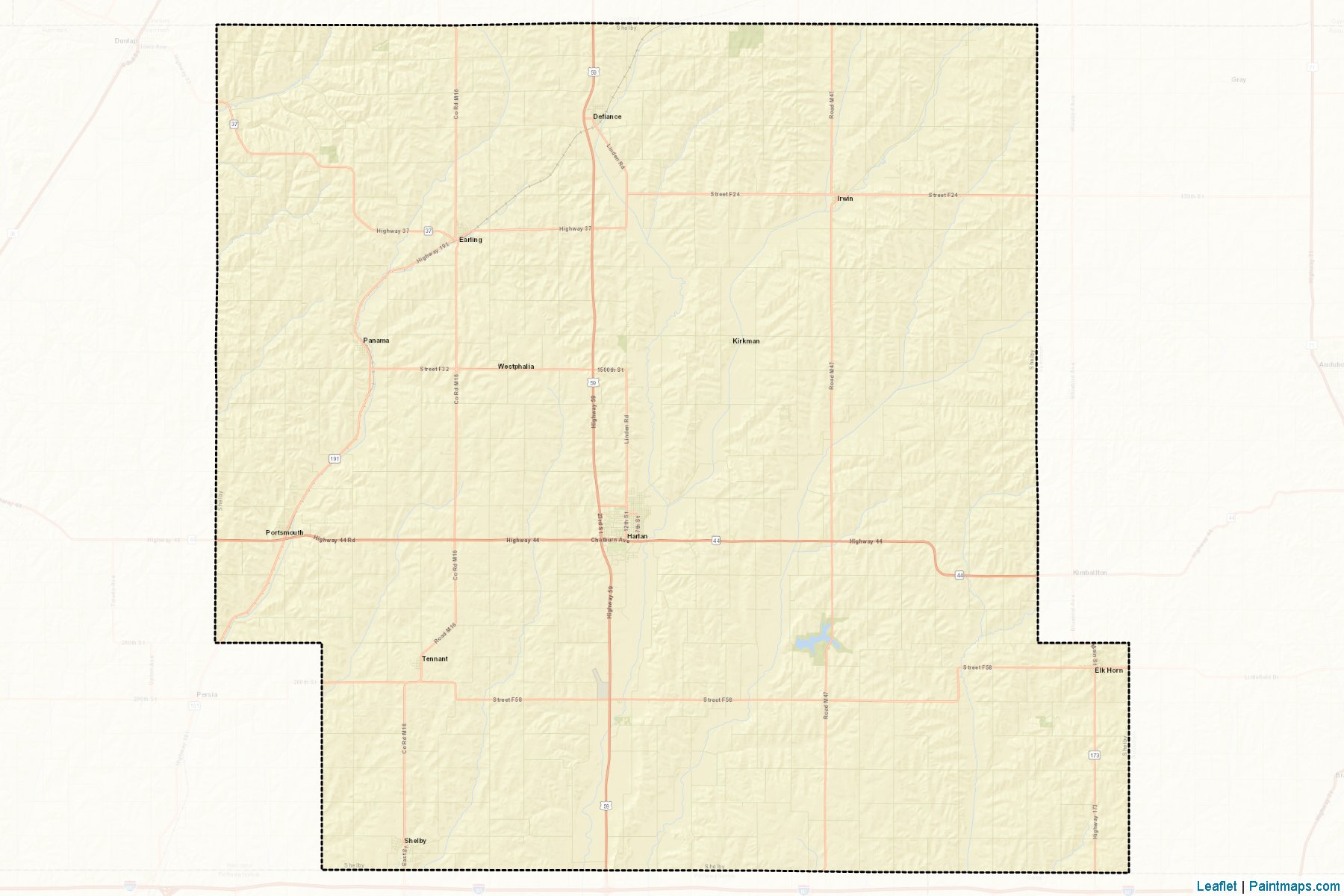 Muestras de recorte de mapas Shelby (Iowa)-2