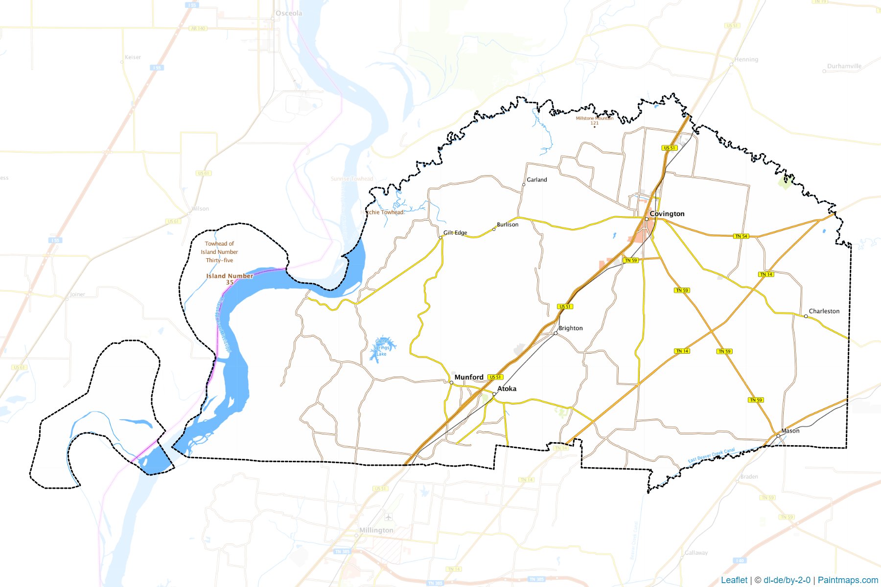 Tipton (Tennessee) Map Cropping Samples-1