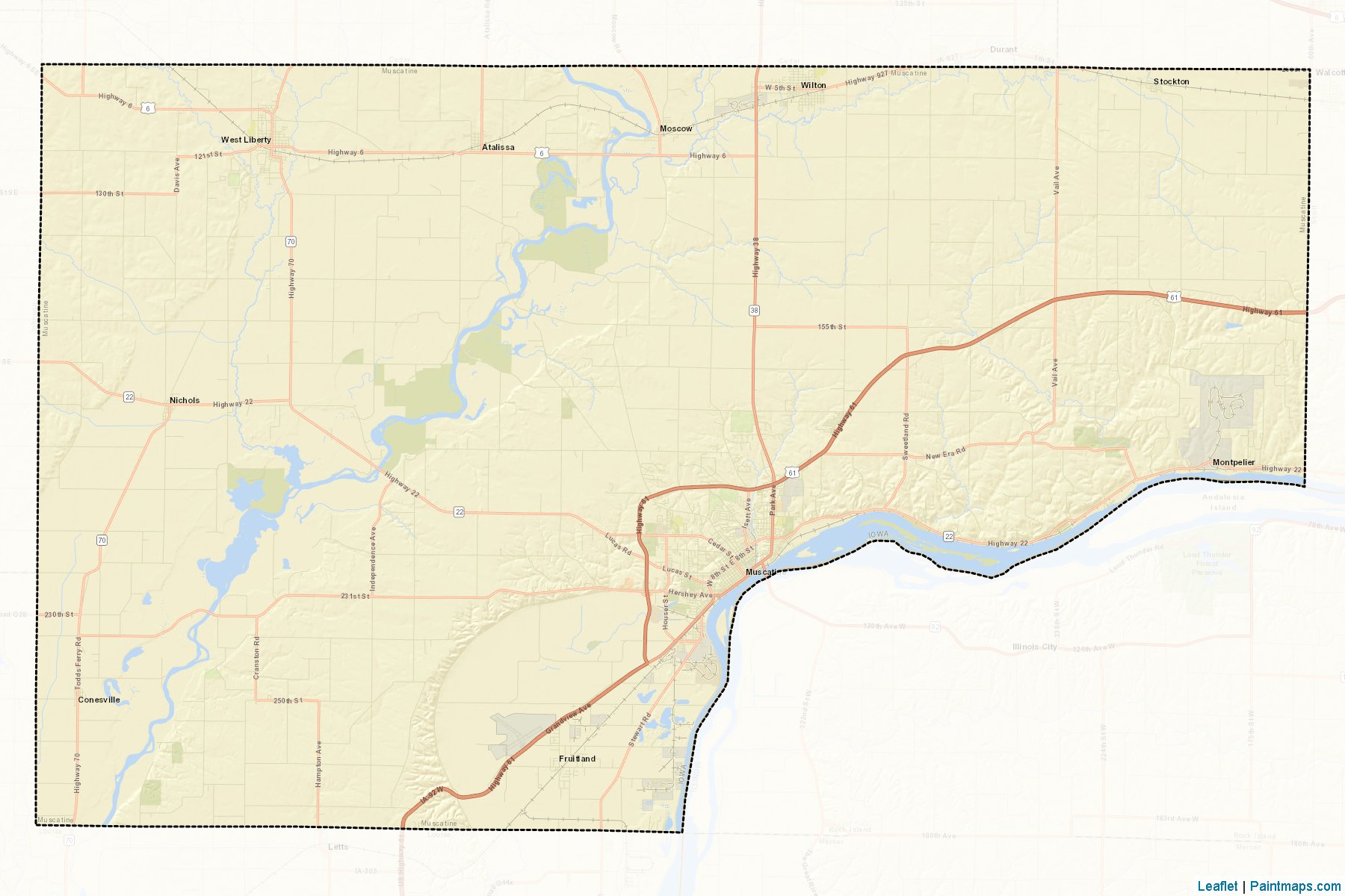 Muscatine (Iowa) Map Cropping Samples-2