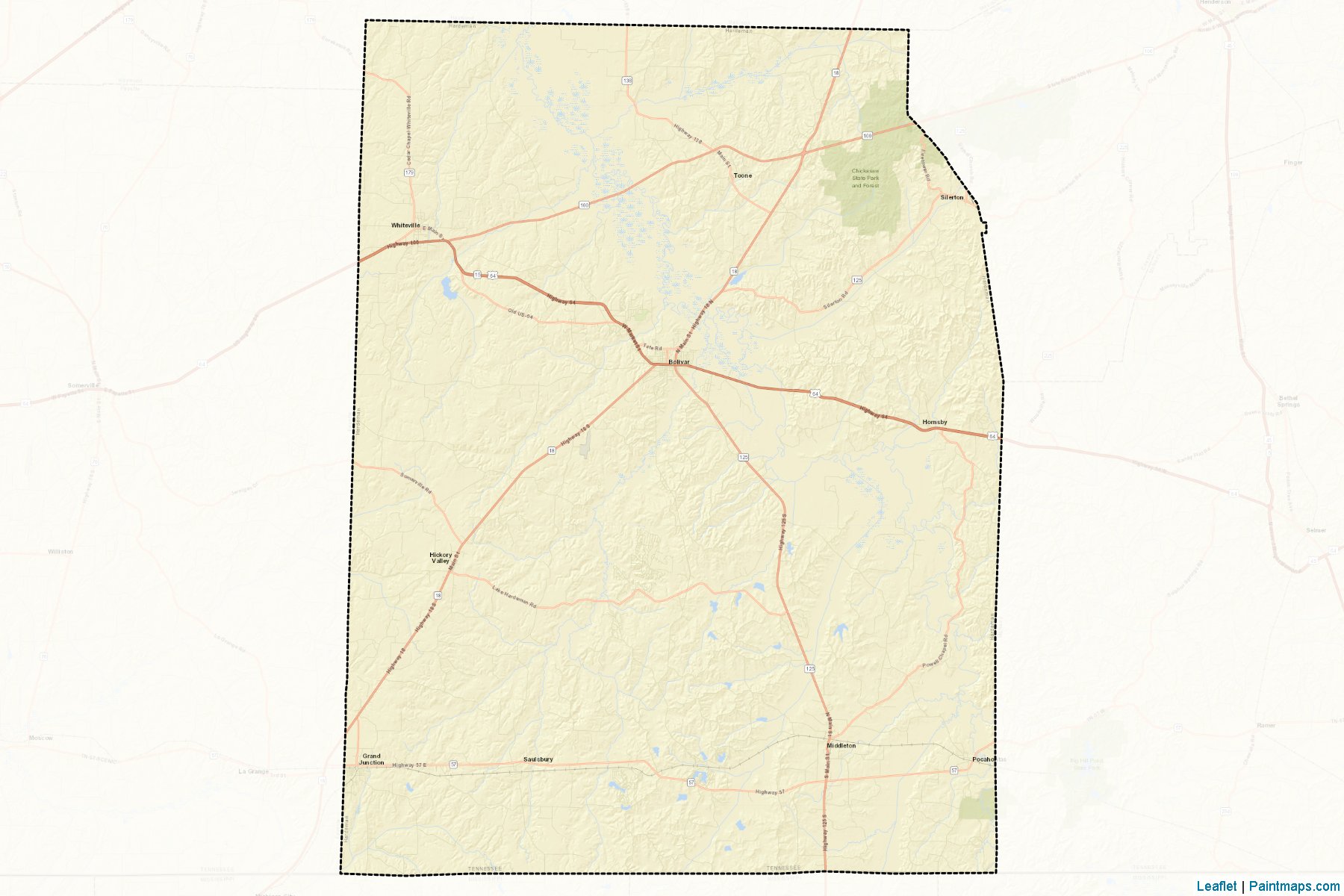 Hardeman (Tennessee) Map Cropping Samples-2