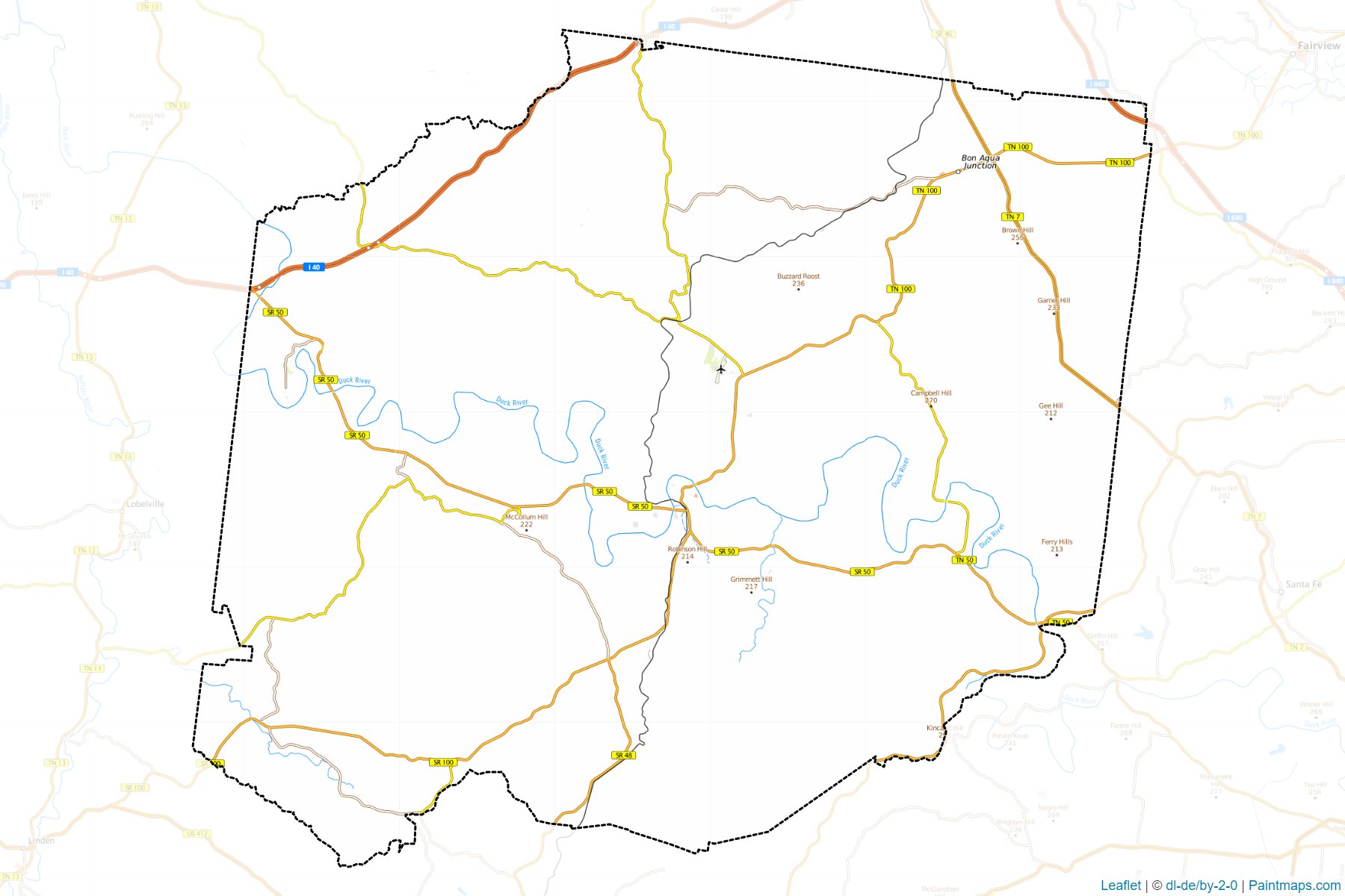 Hickman (Tennessee) Haritası Örnekleri-1