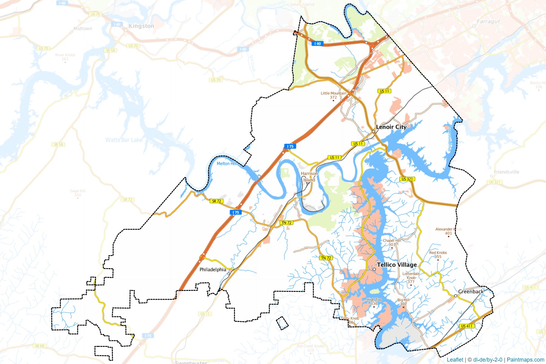 Loudon (Tennessee) Map Cropping Samples-1