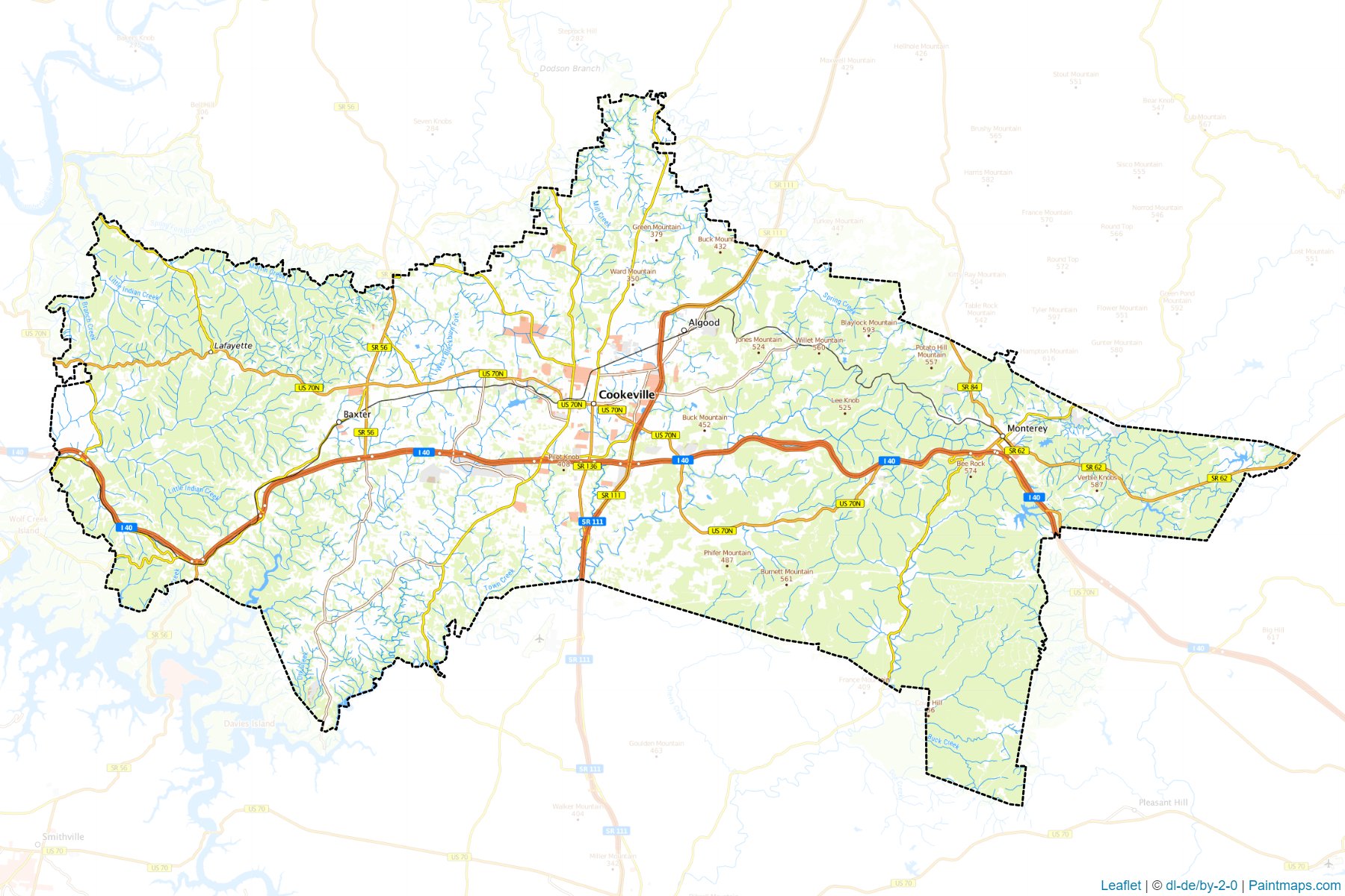 Putnam (Tennessee) Map Cropping Samples-1