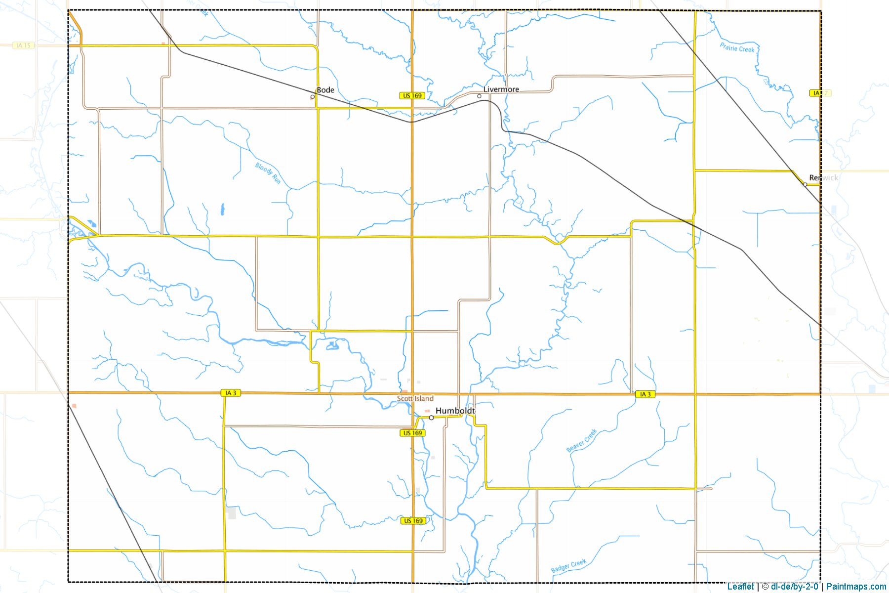 Muestras de recorte de mapas Humboldt (Iowa)-1