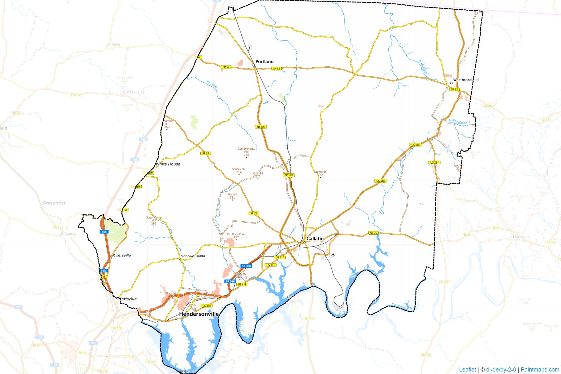 Muestras de recorte de mapas Sumner (Tennessee)-1