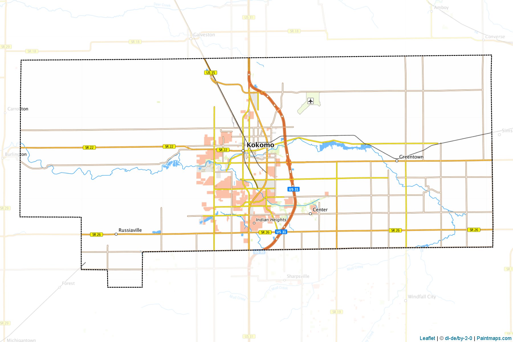 Muestras de recorte de mapas Howard (Indiana)-1