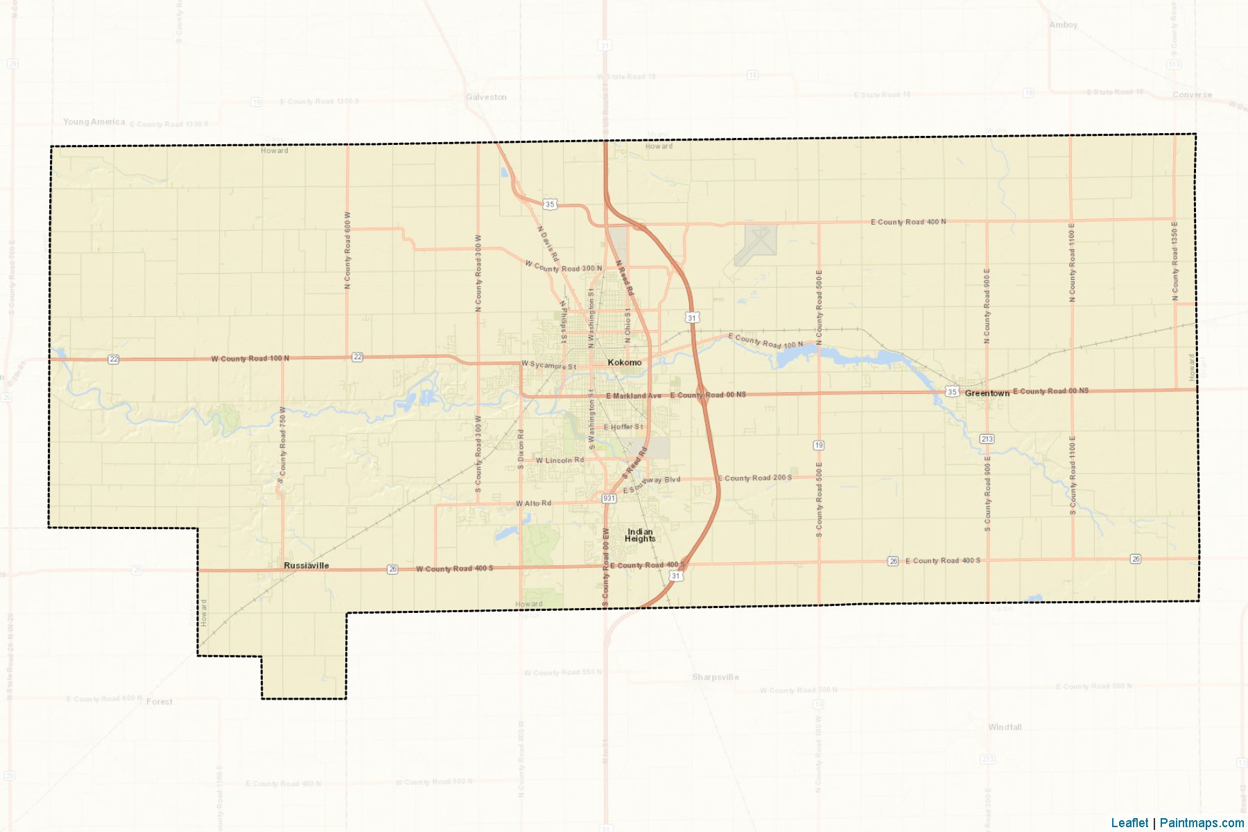 Muestras de recorte de mapas Howard (Indiana)-2