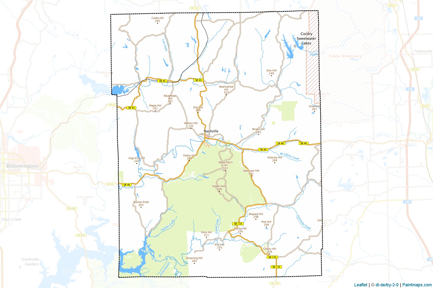 Muestras de recorte de mapas Brown (Indiana)-1