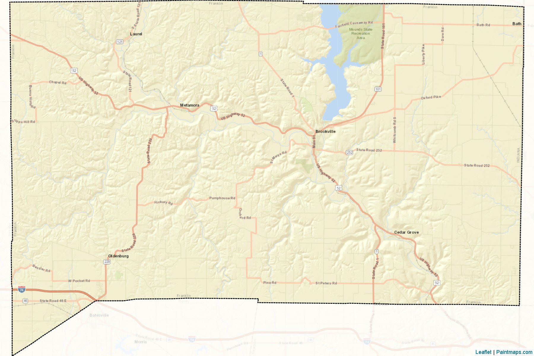 Muestras de recorte de mapas Franklin (Indiana)-2