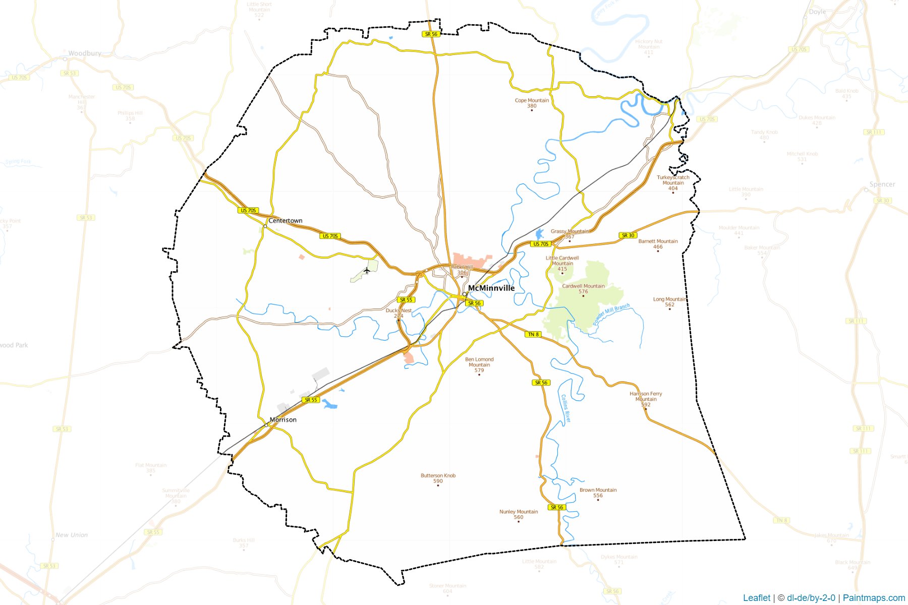 Warren (Tennessee) Map Cropping Samples-1