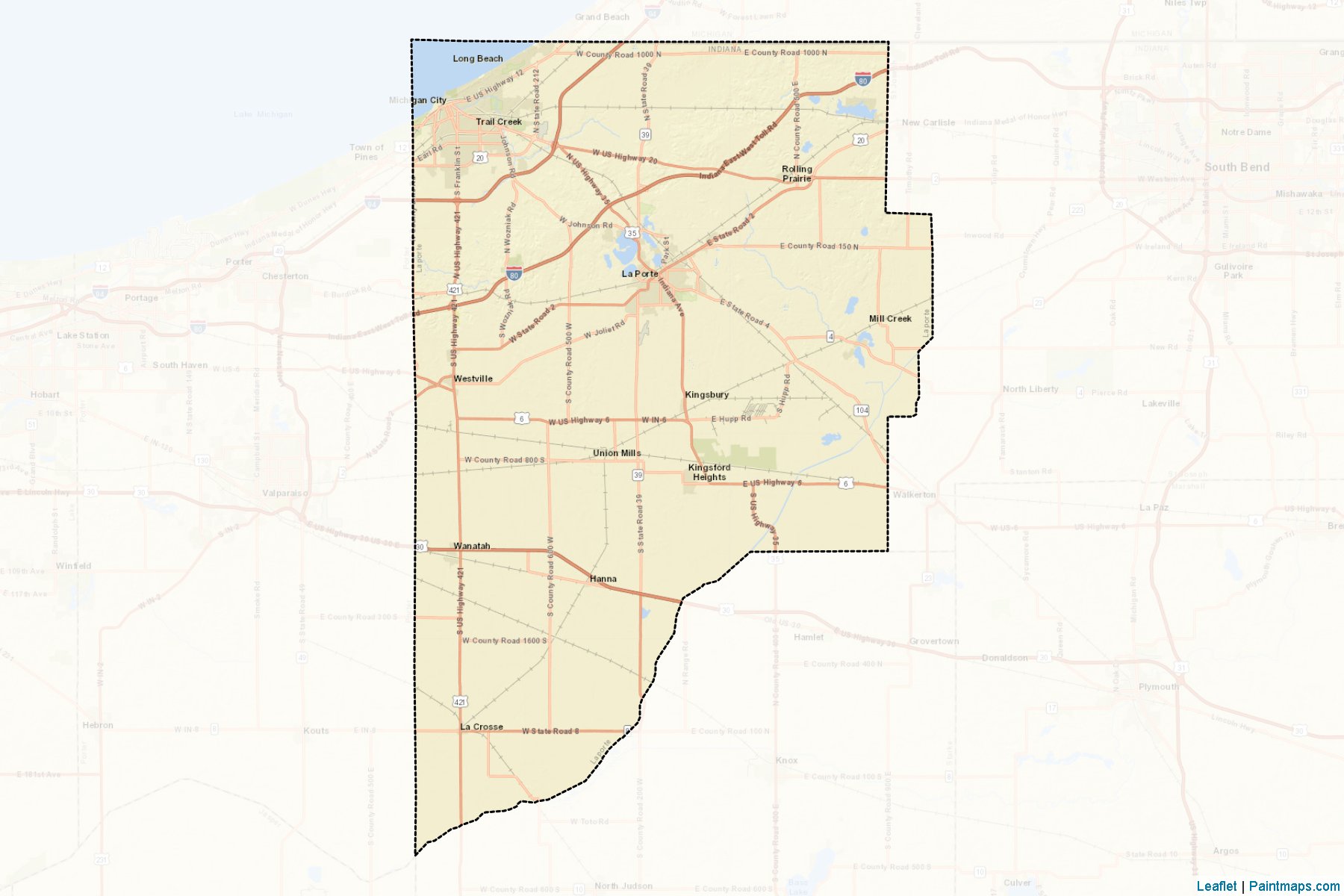 LaPorte County (Indiana) Haritası Örnekleri-2