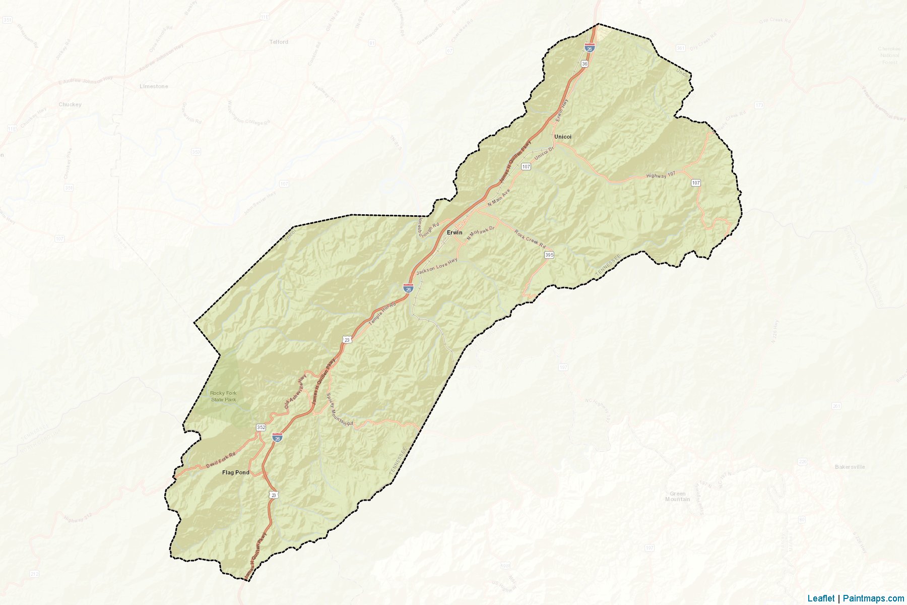 Unicoi (Tennessee) Map Cropping Samples-2