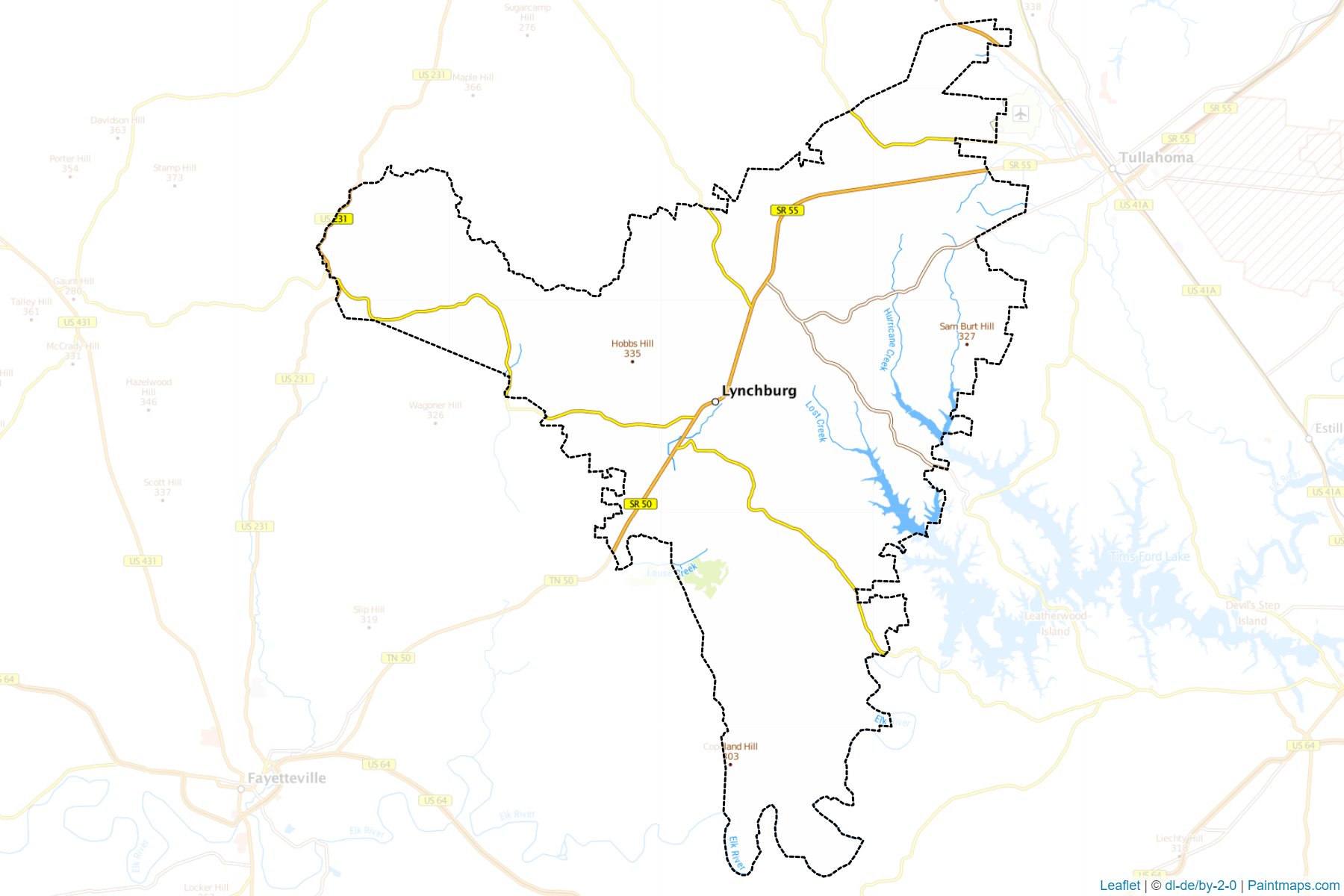 Muestras de recorte de mapas Moore (Tennessee)-1