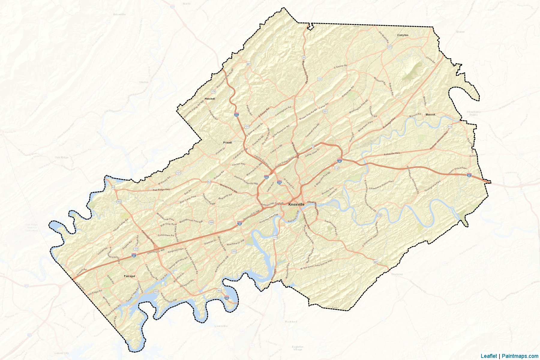 Knox (Tennessee) Map Cropping Samples-2