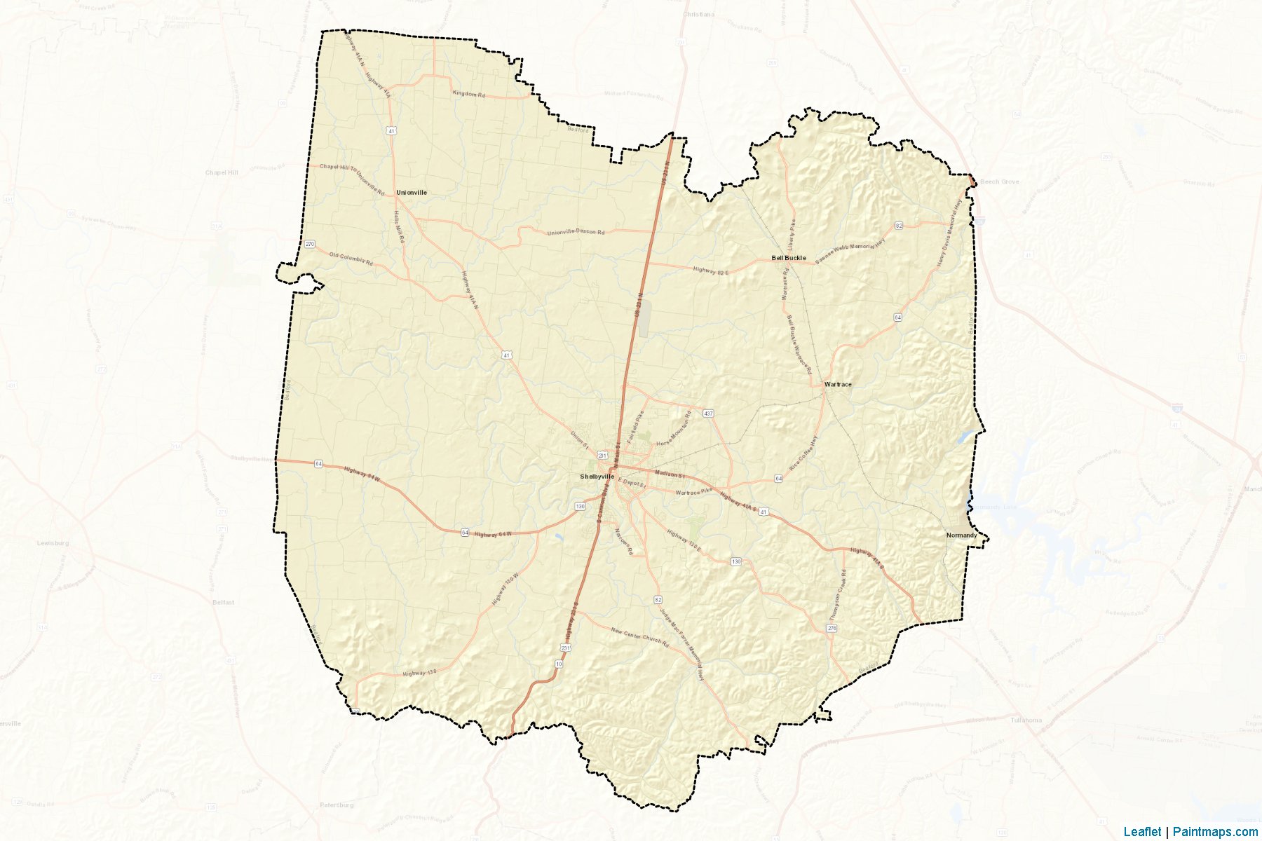 Bedford (Tennessee) Map Cropping Samples-2