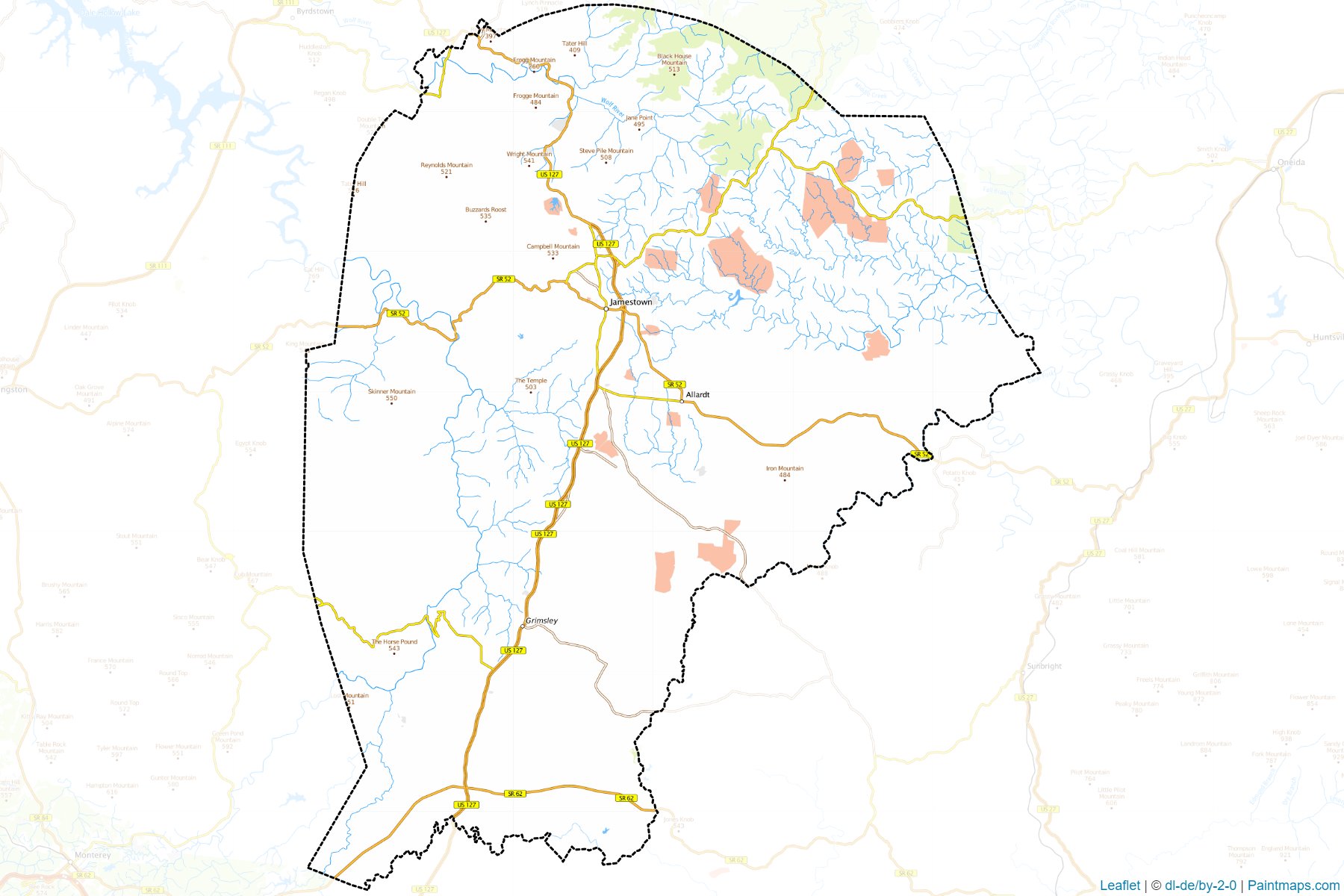 Fentress (Tennessee) Map Cropping Samples-1