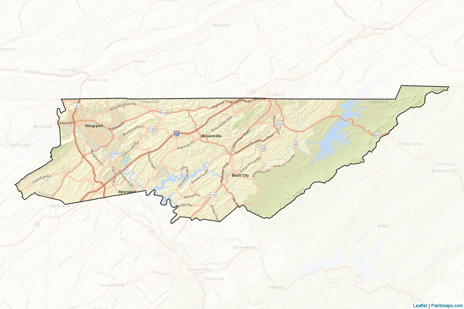 Sullivan (Tennessee) Map Cropping Samples-2