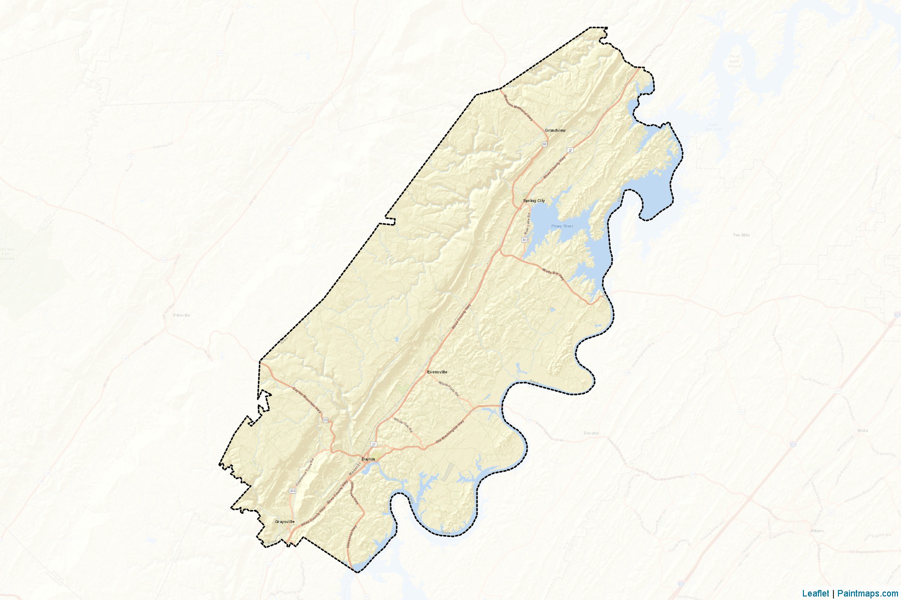 Rhea (Tennessee) Map Cropping Samples-2