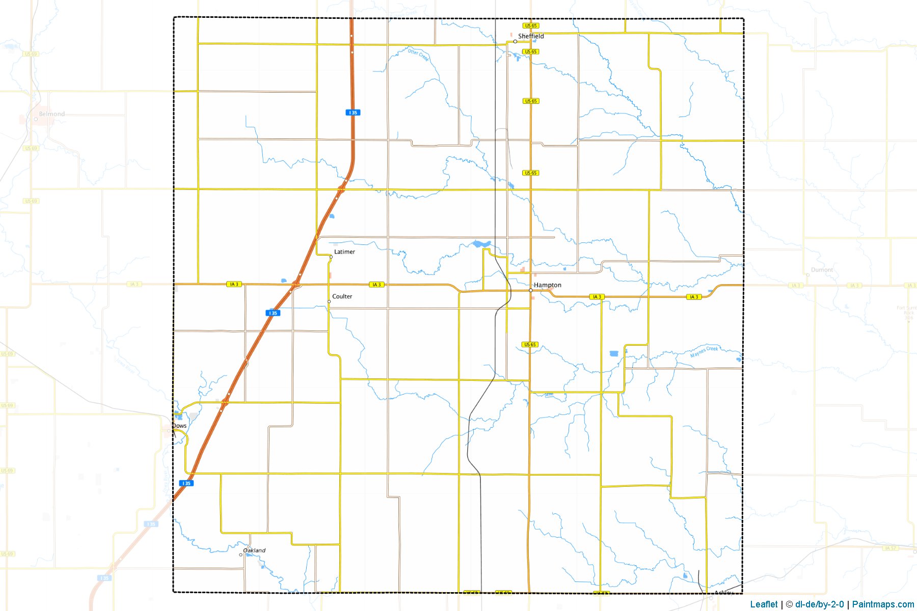 Muestras de recorte de mapas Franklin (Iowa)-1