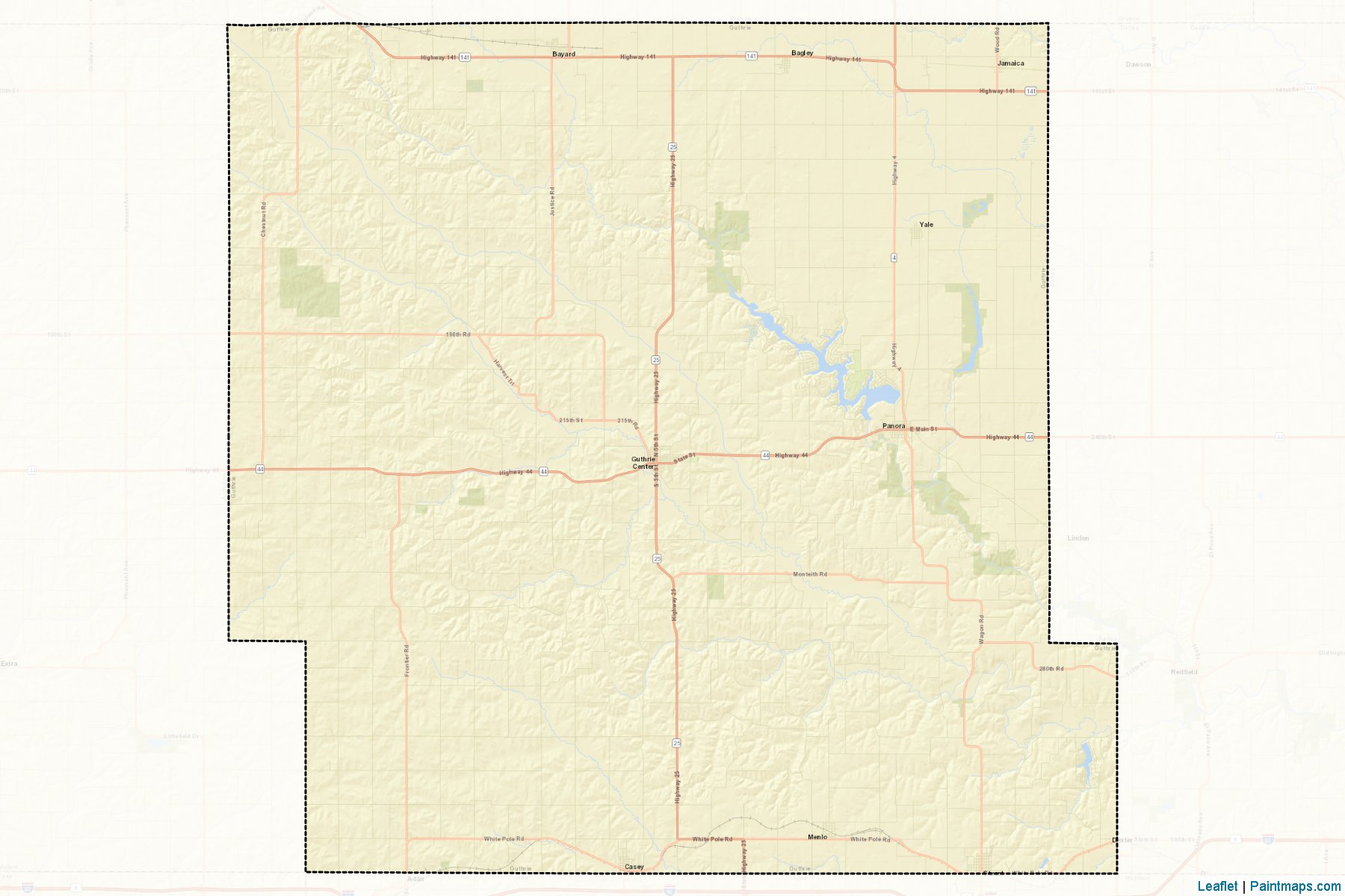 Muestras de recorte de mapas Guthrie (Iowa)-2