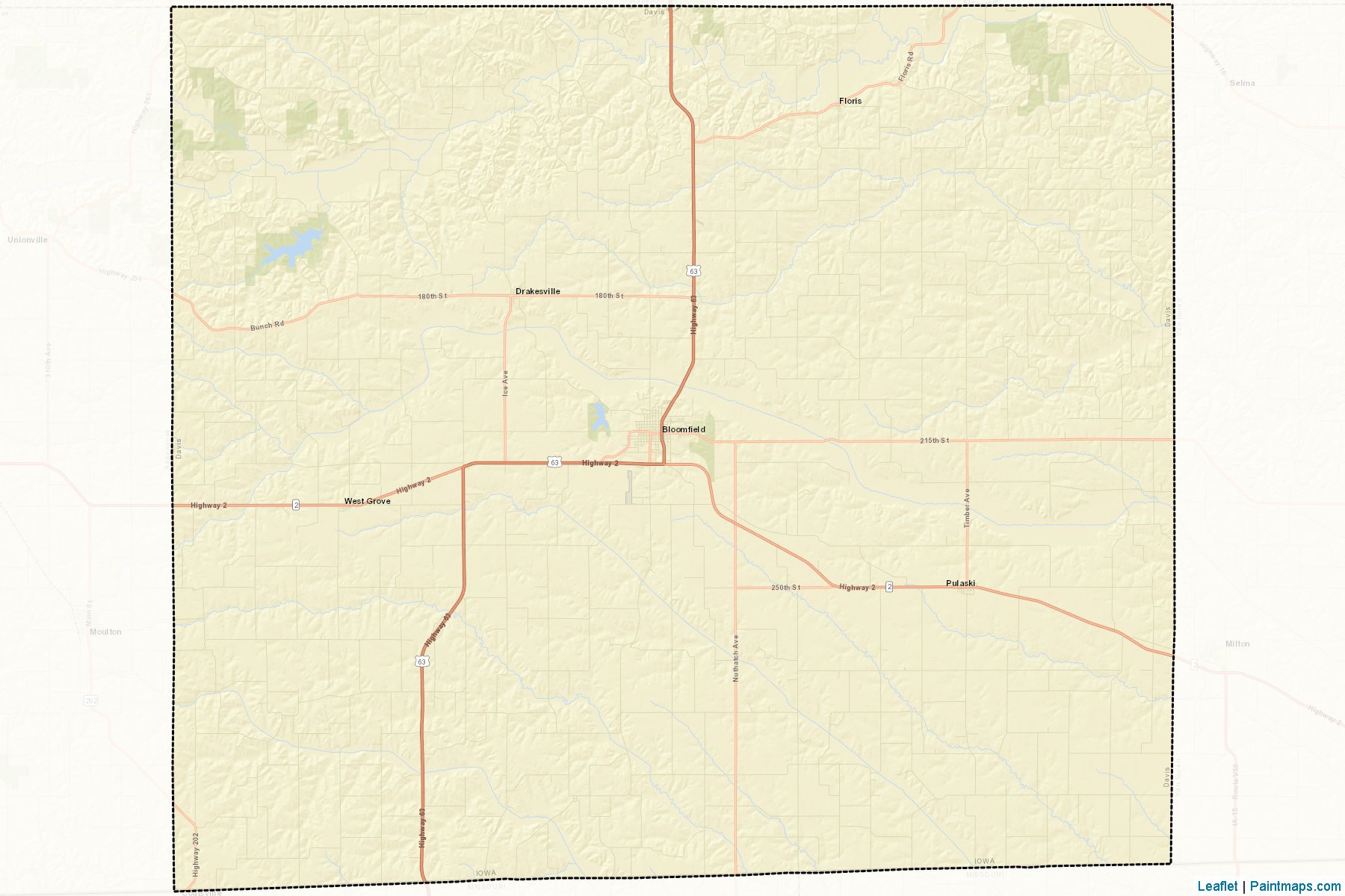 Muestras de recorte de mapas Davis (Iowa)-2