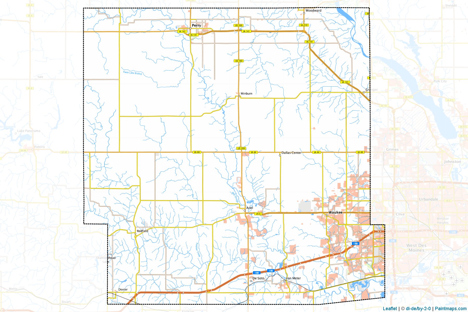 Muestras de recorte de mapas Dallas (Iowa)-1