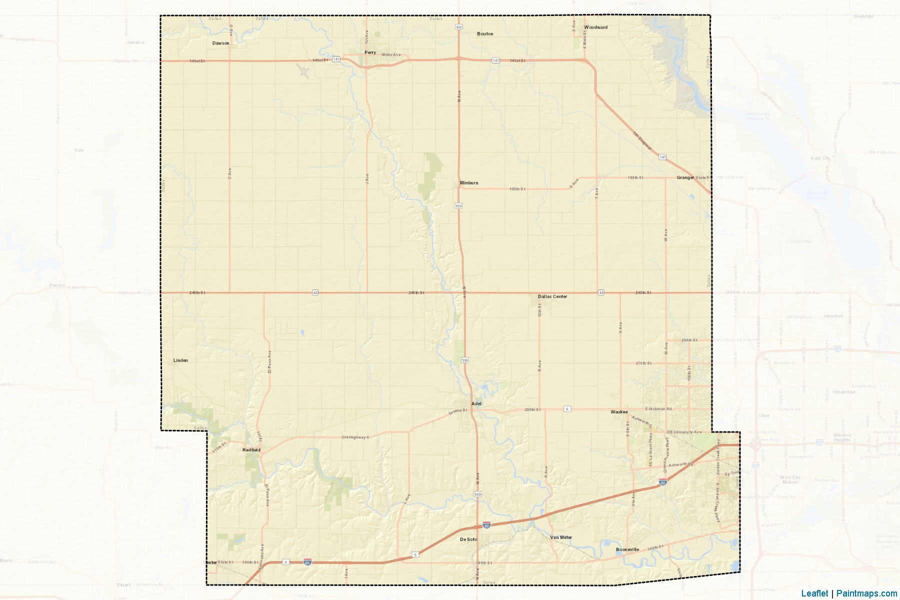 Muestras de recorte de mapas Dallas (Iowa)-2