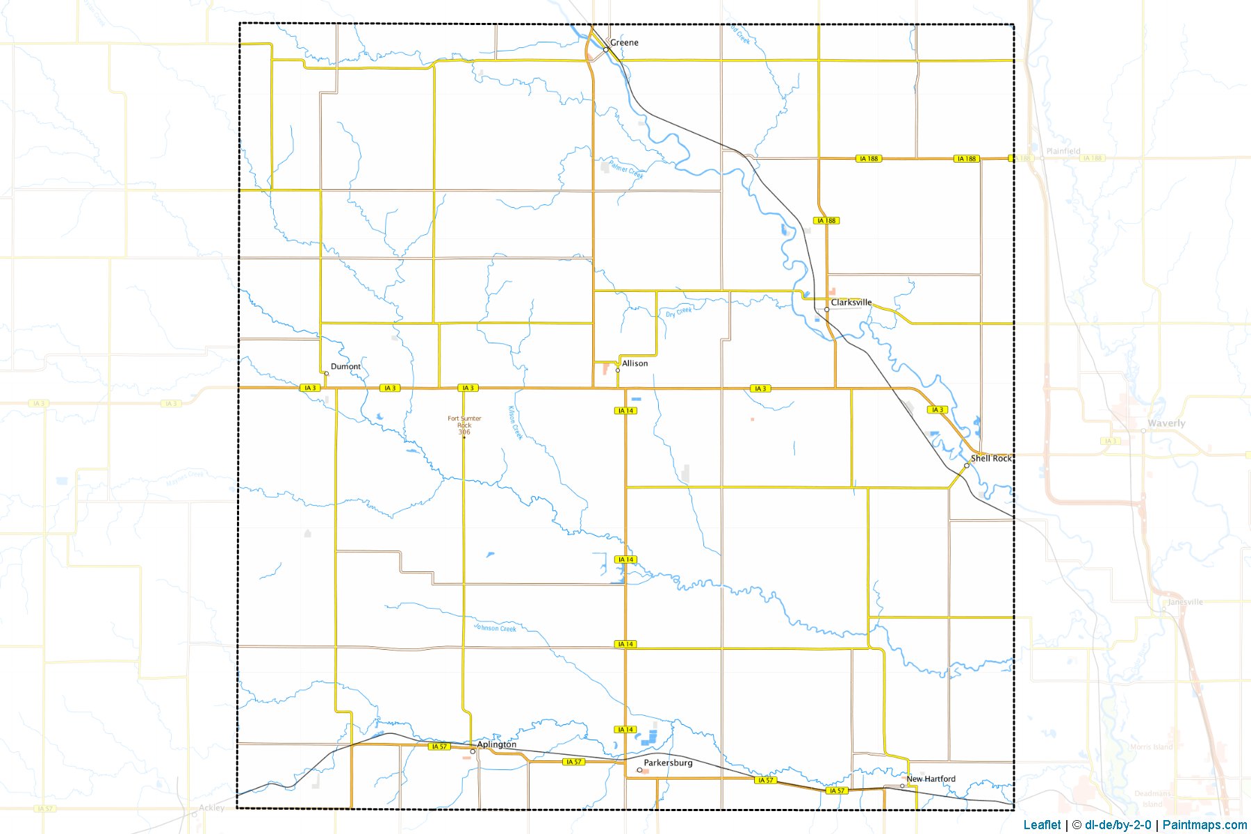 Muestras de recorte de mapas Butler (Iowa)-1