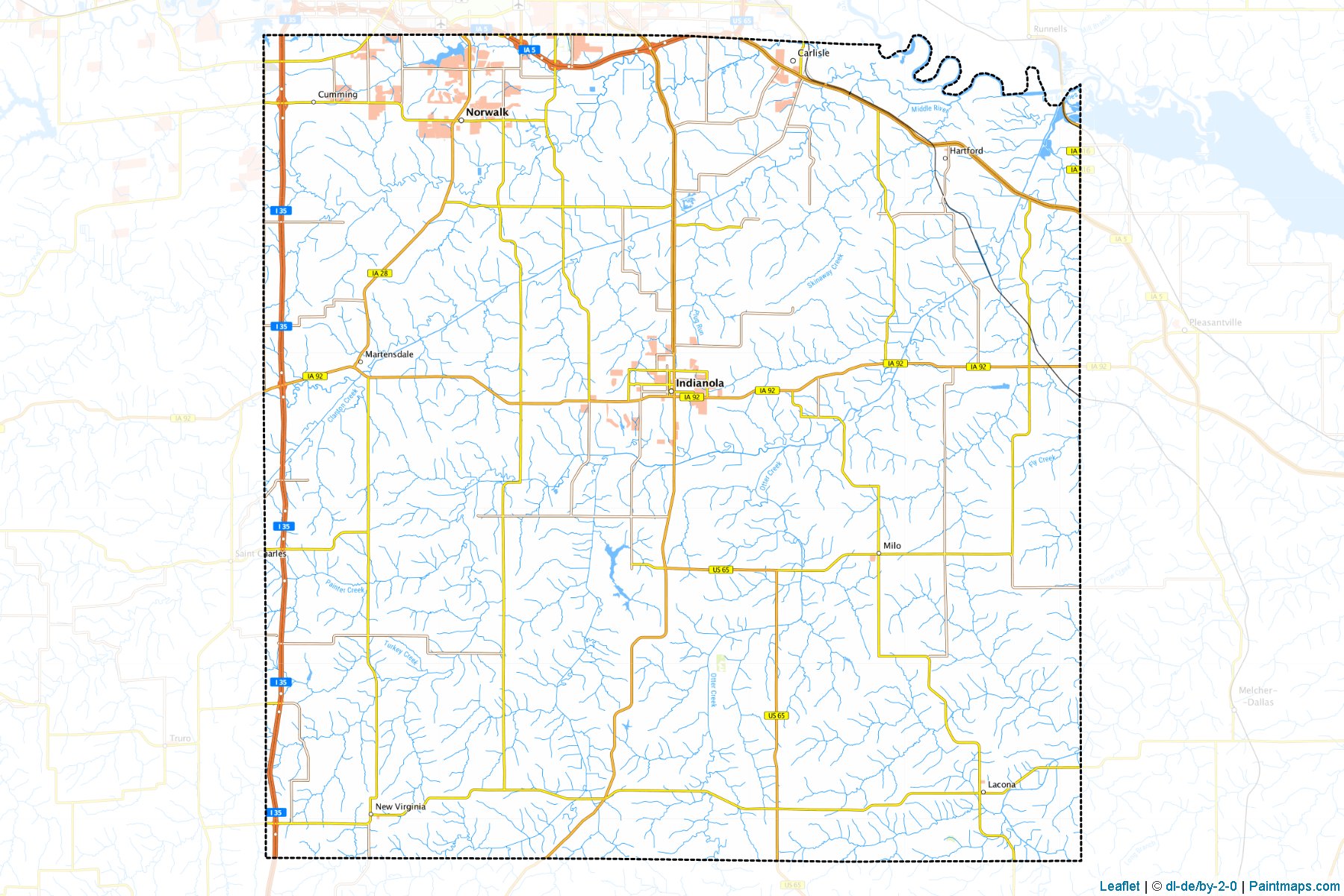 Warren County (Iowa) Haritası Örnekleri-1