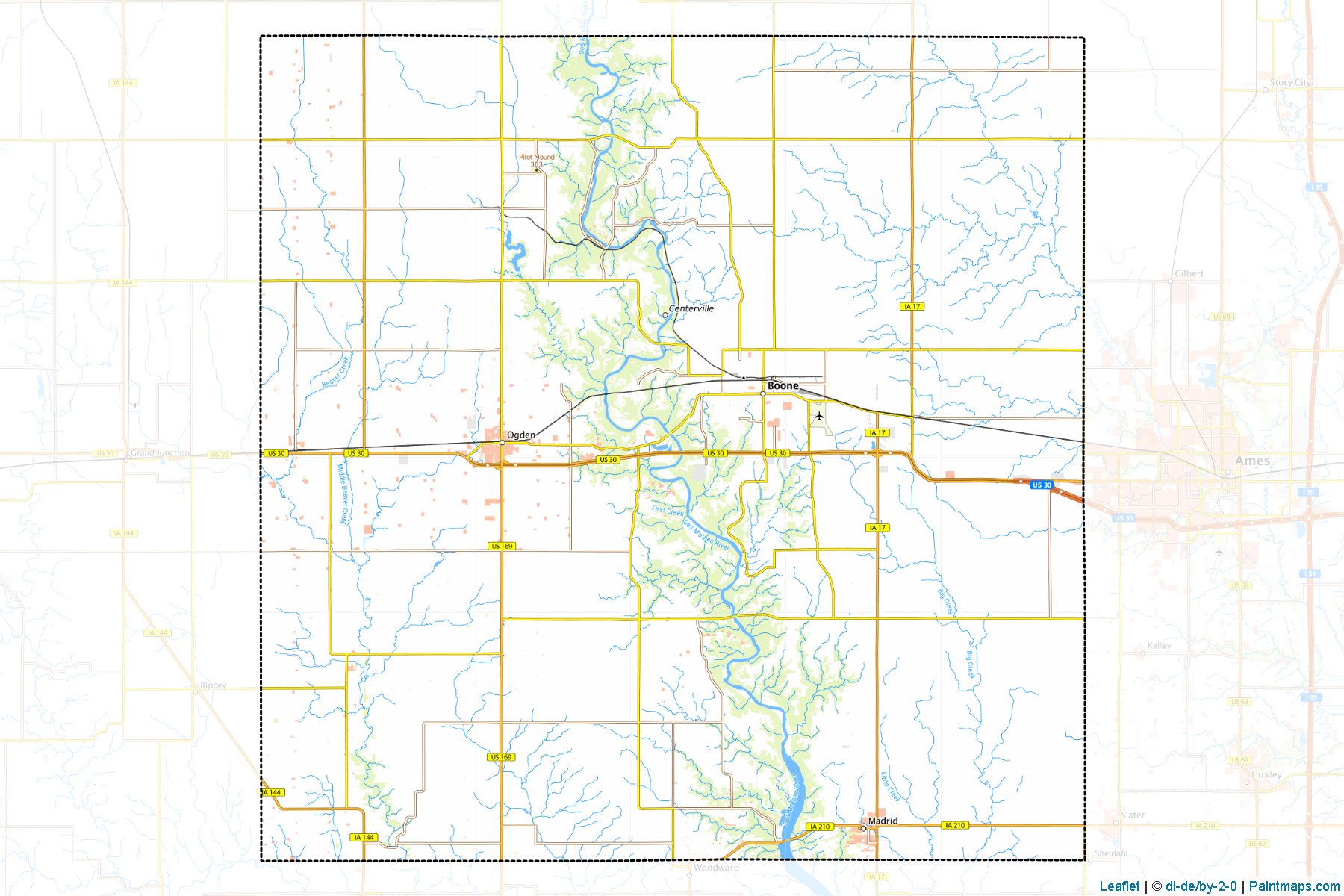 Boone (Iowa) Haritası Örnekleri-1