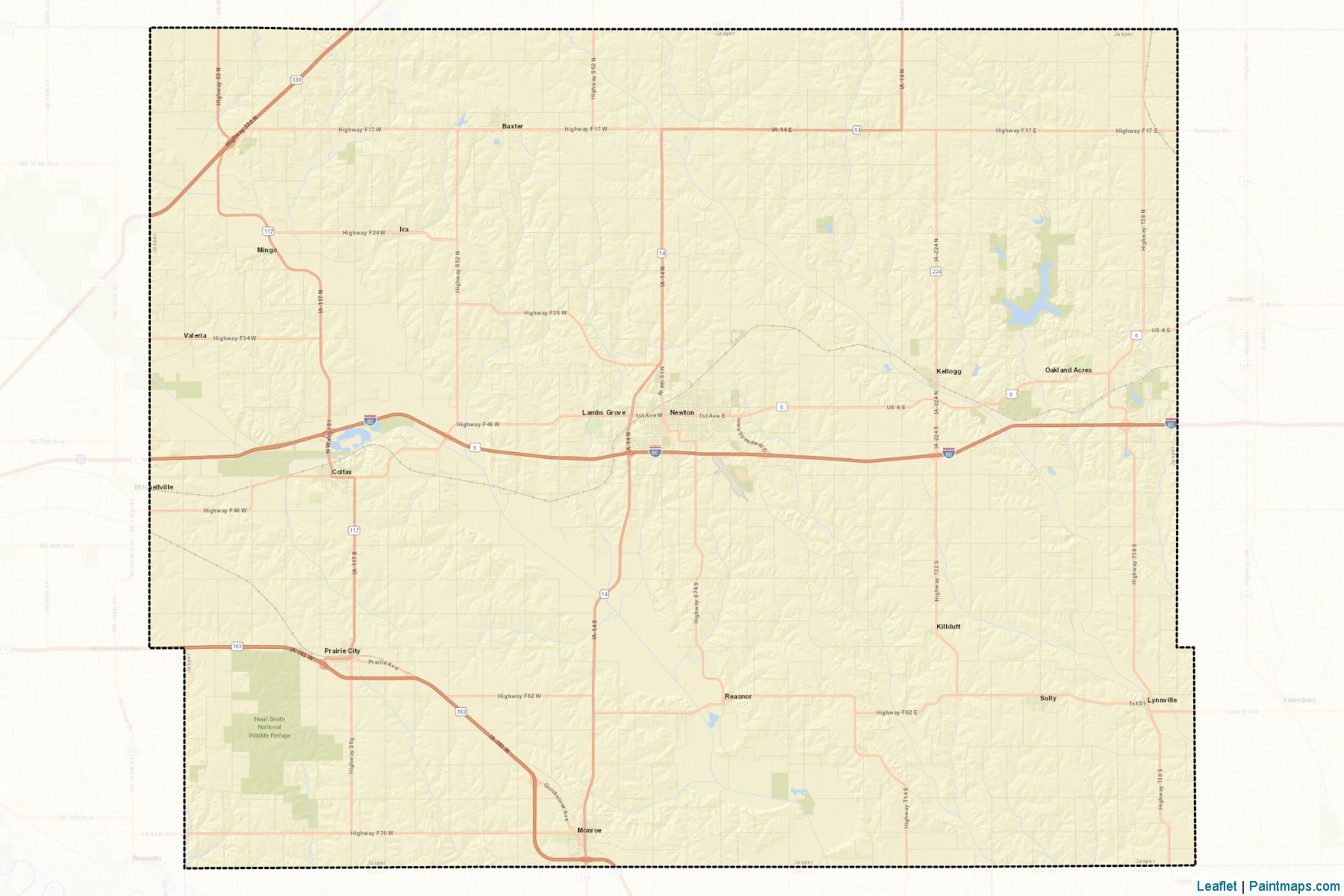 Muestras de recorte de mapas Jasper (Iowa)-2