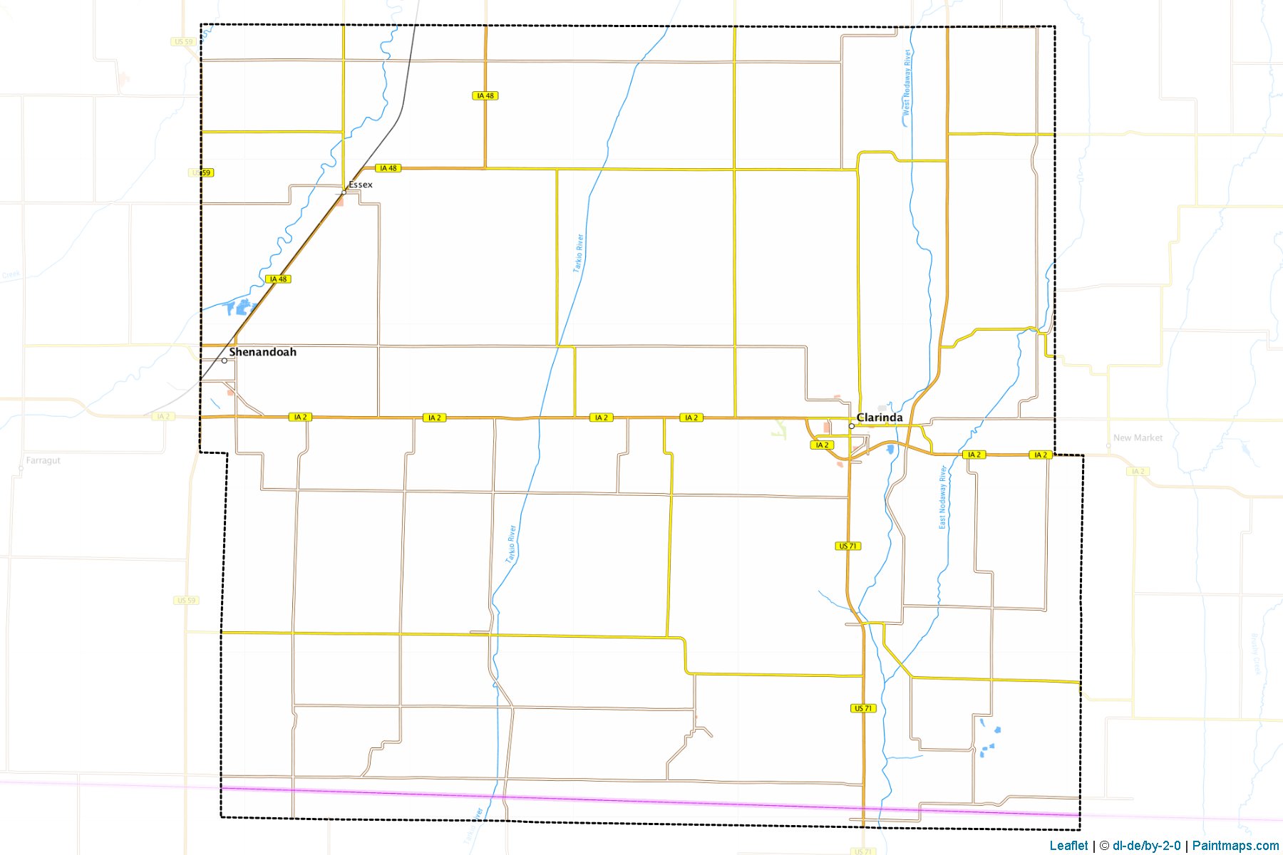 Muestras de recorte de mapas Page (Iowa)-1