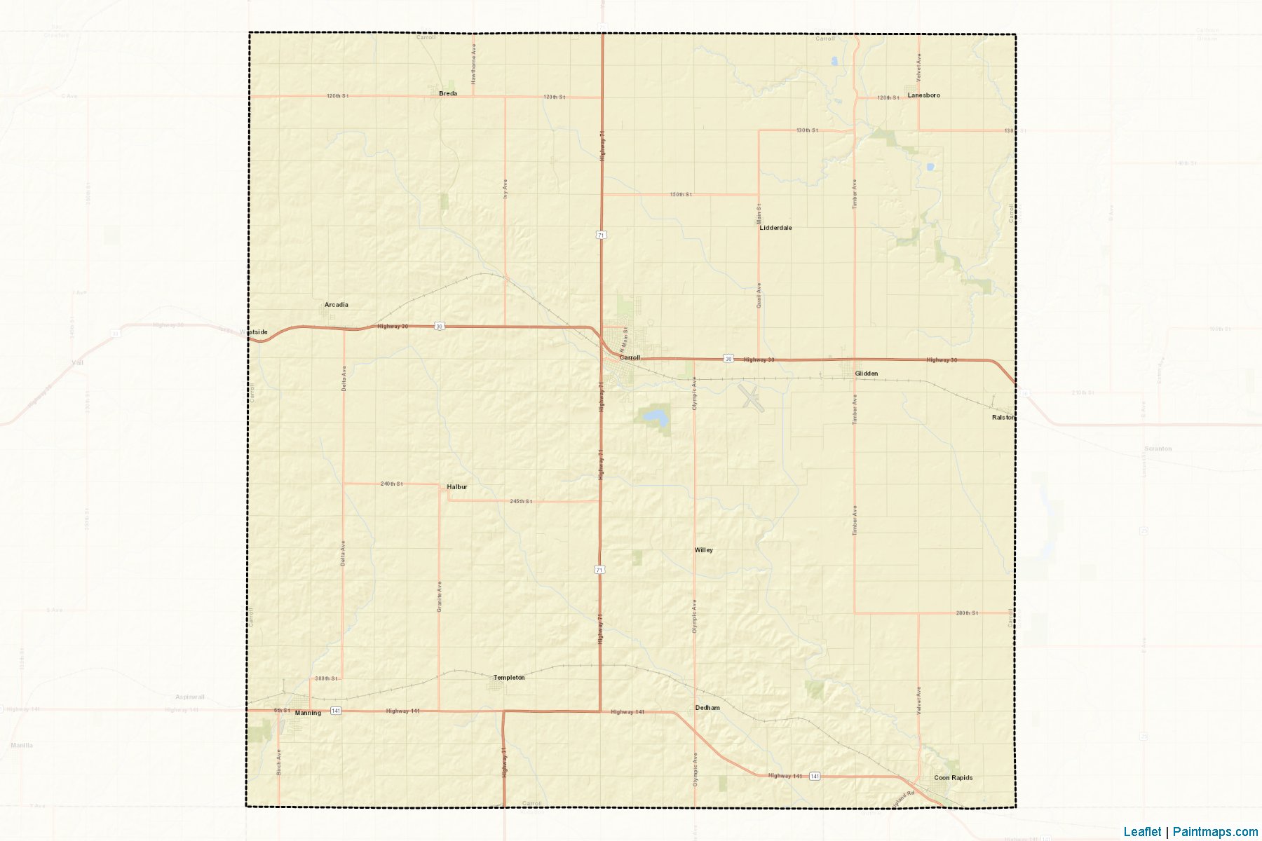 Carroll (Iowa) Map Cropping Samples-2