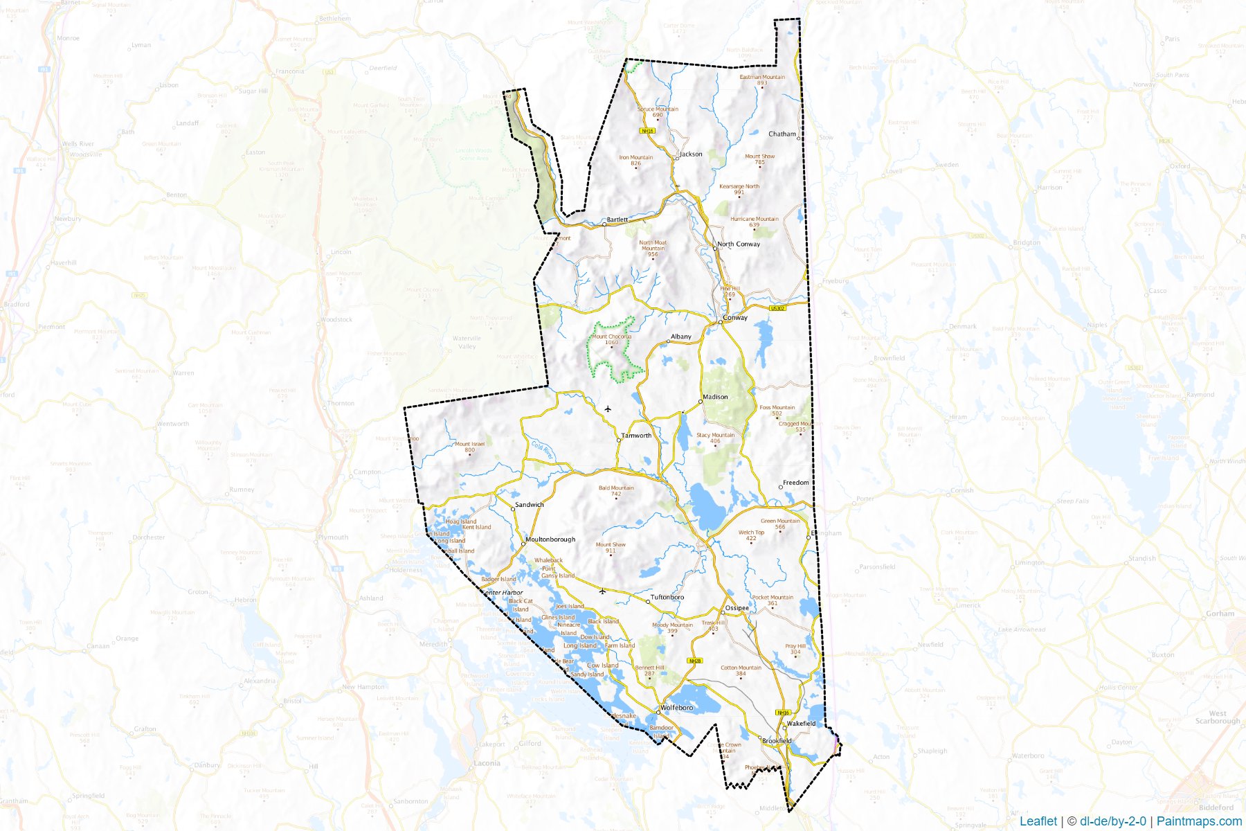 Muestras de recorte de mapas Carroll (New Hampshire)-1