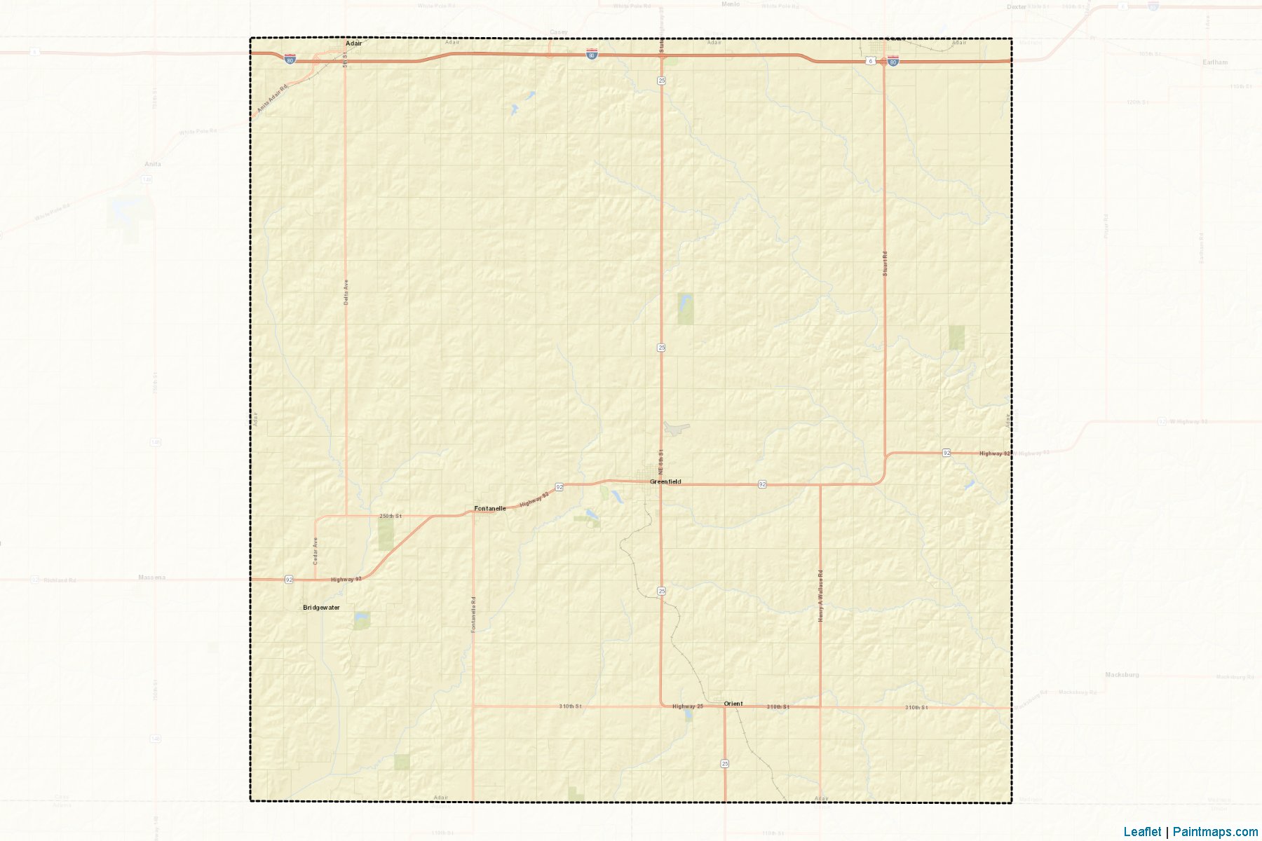 Muestras de recorte de mapas Adair (Iowa)-2