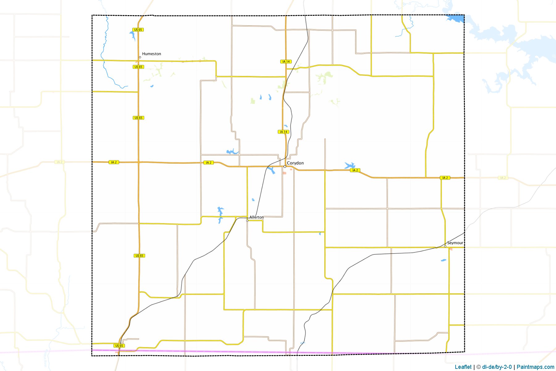 Muestras de recorte de mapas Wayne (Iowa)-1