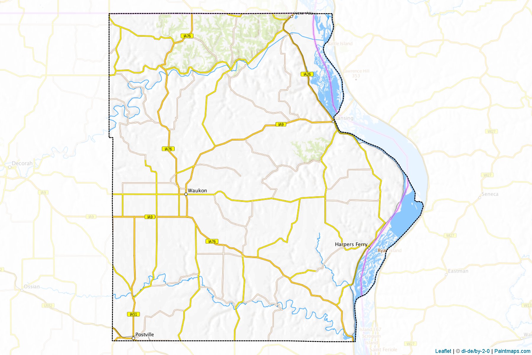 Allamakee (Iowa) Map Cropping Samples-1