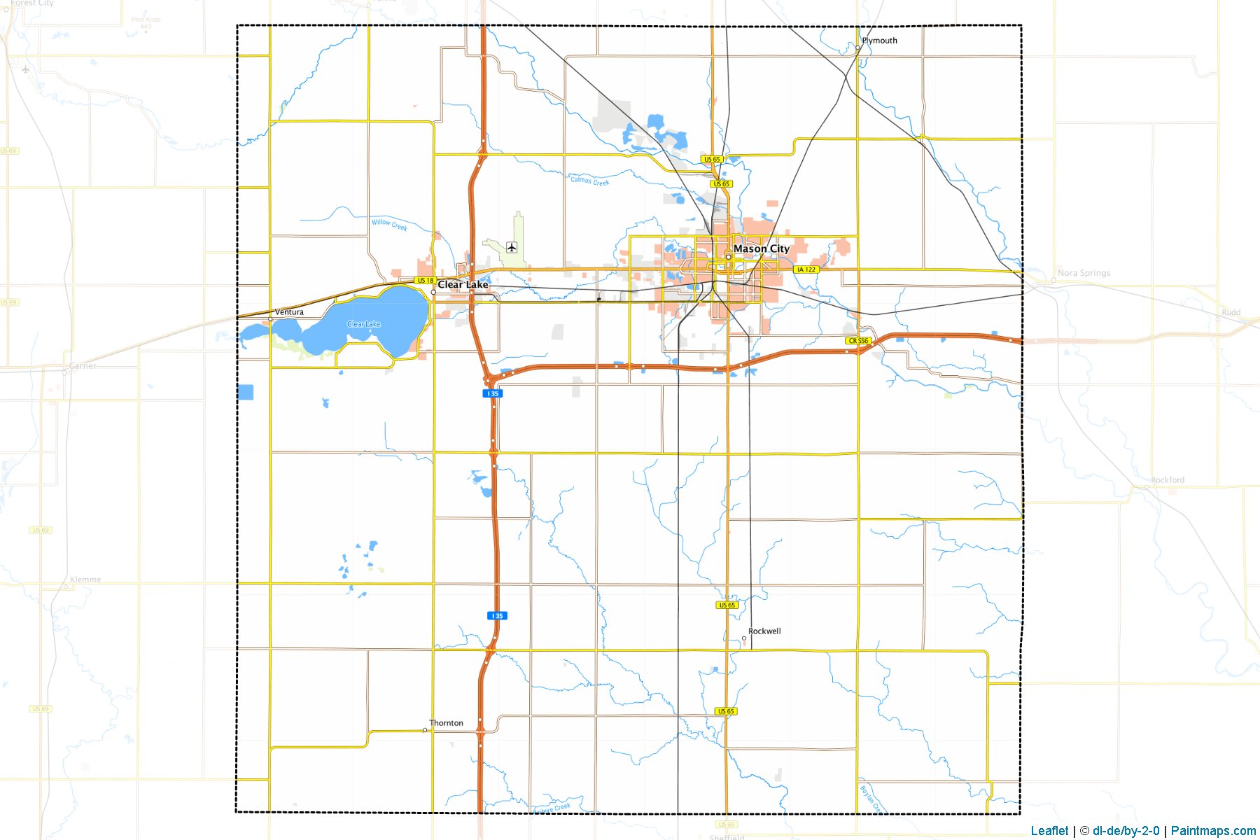 Cerro Gordo County (Iowa) Haritası Örnekleri-1