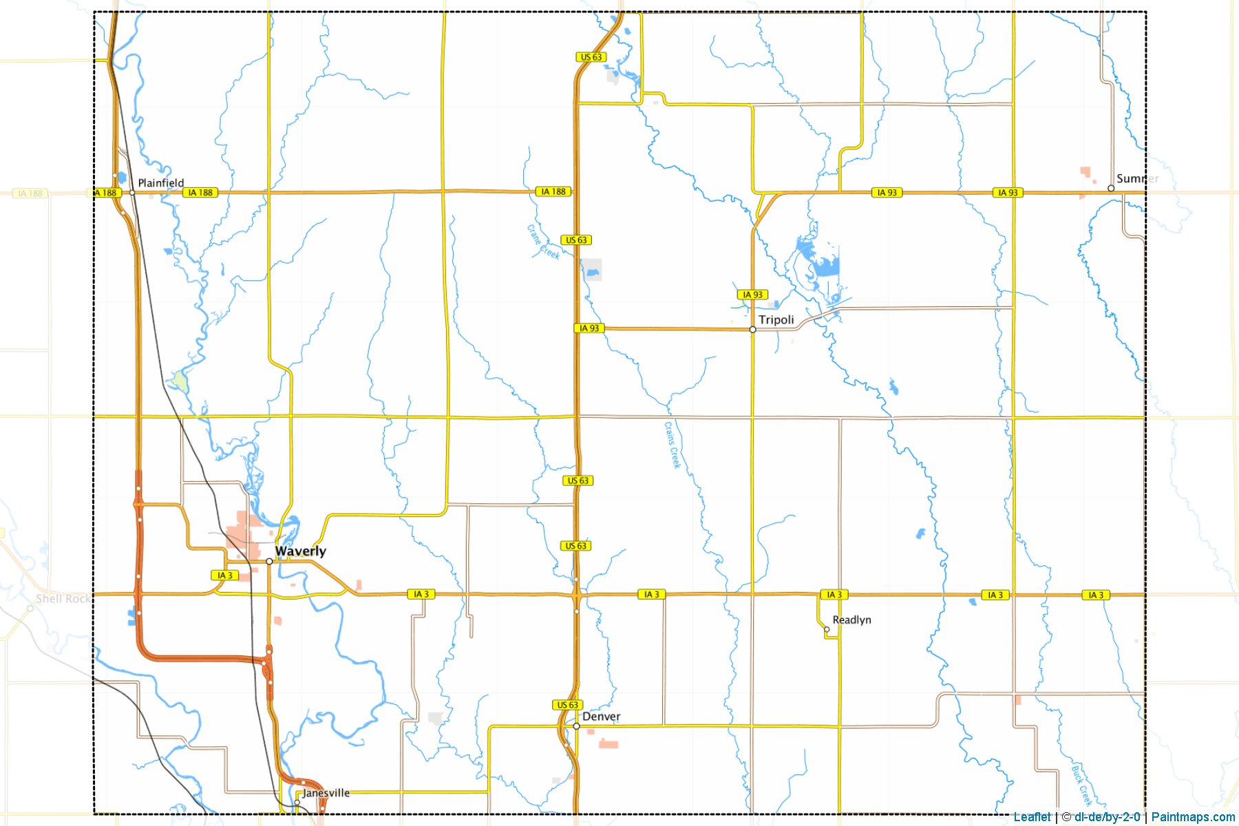 Muestras de recorte de mapas Bremer (Iowa)-1