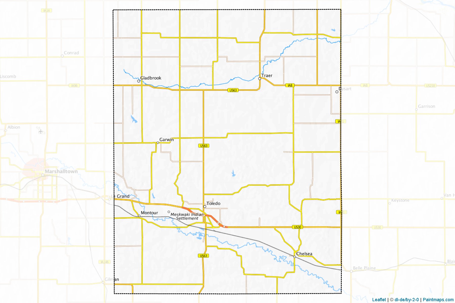 Tama County (Iowa) Haritası Örnekleri-1