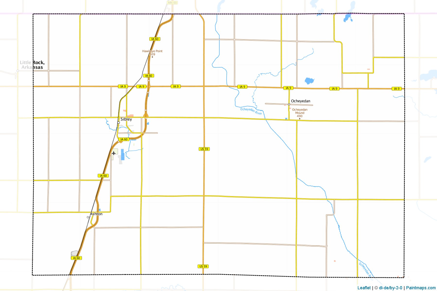 Muestras de recorte de mapas Osceola (Iowa)-1