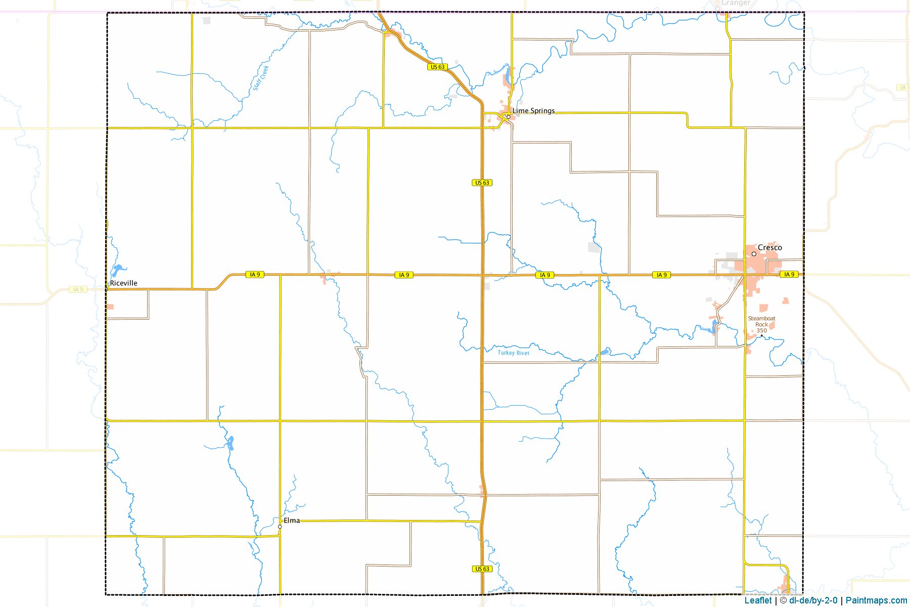 Muestras de recorte de mapas Howard (Iowa)-1