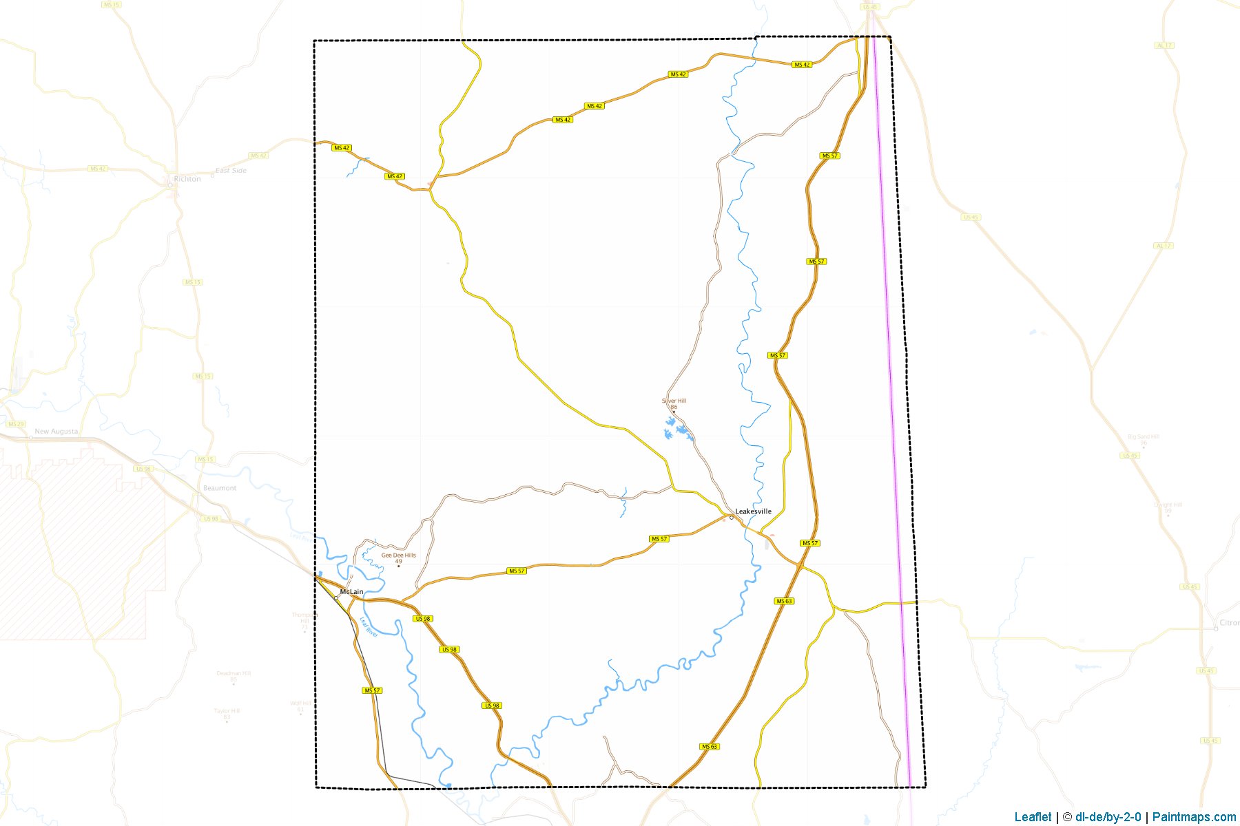 Muestras de recorte de mapas Greene (Mississippi)-1