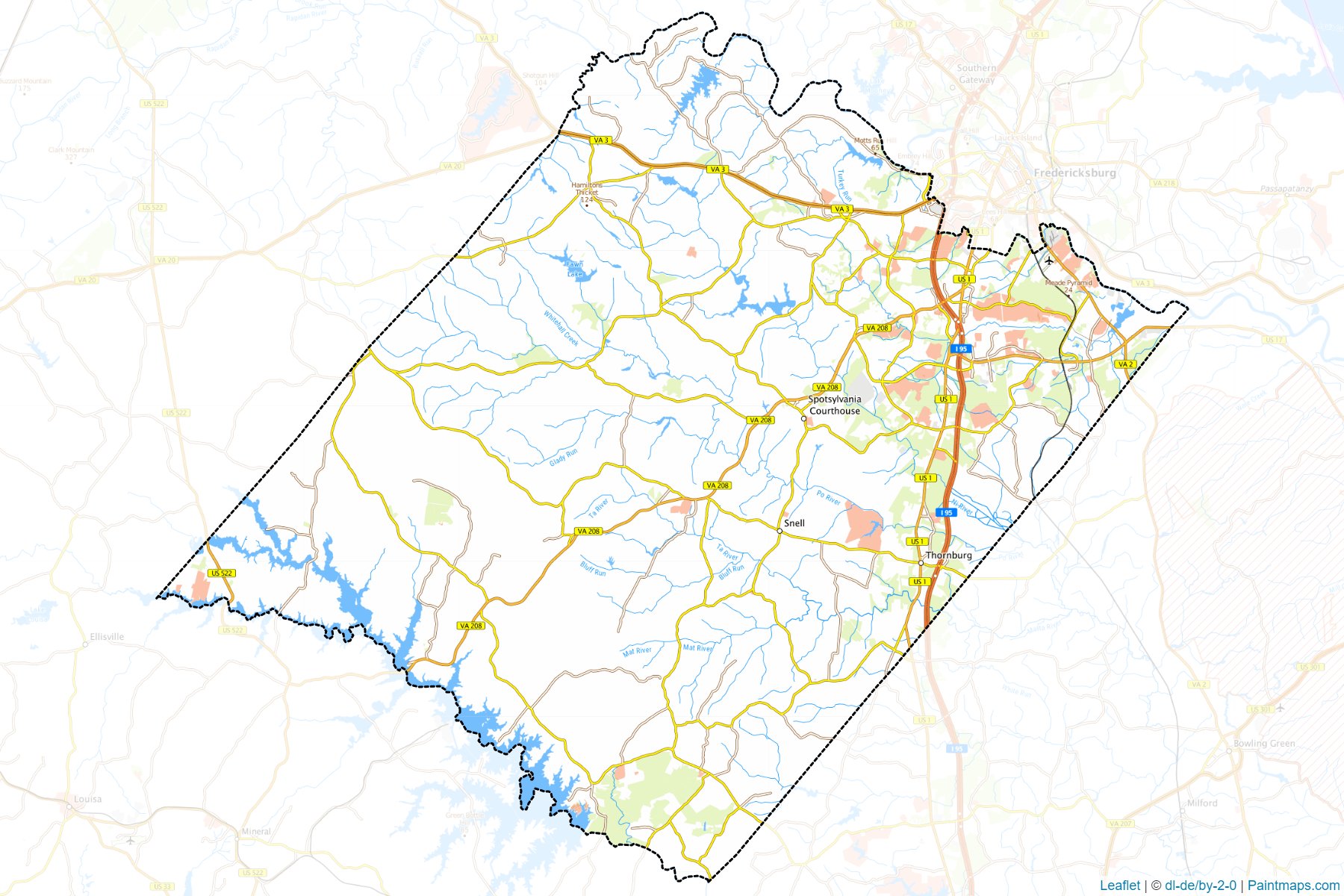 Spotsylvania County (Virjinya) Haritası Örnekleri-1