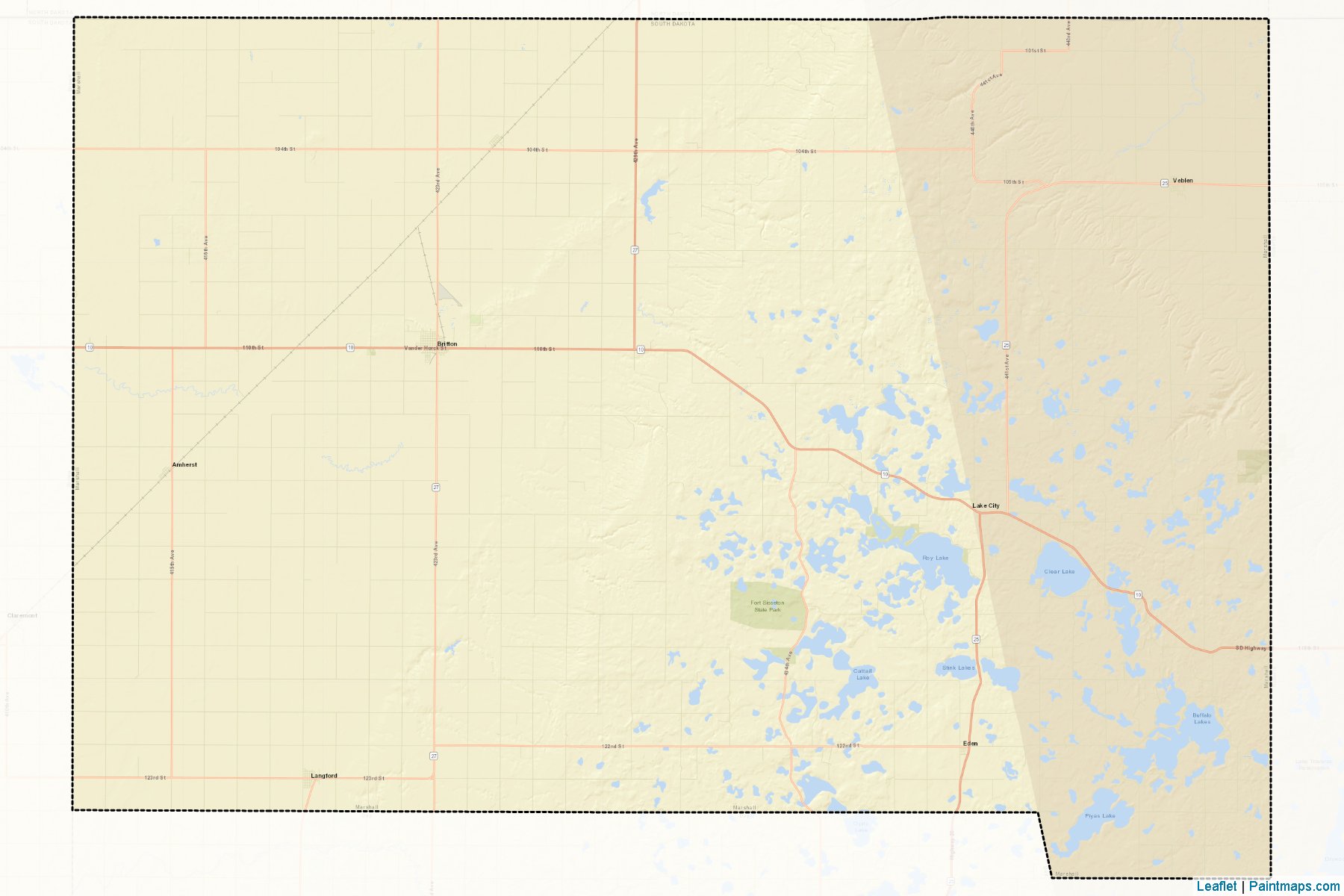 Muestras de recorte de mapas Marshall (South Dakota)-2