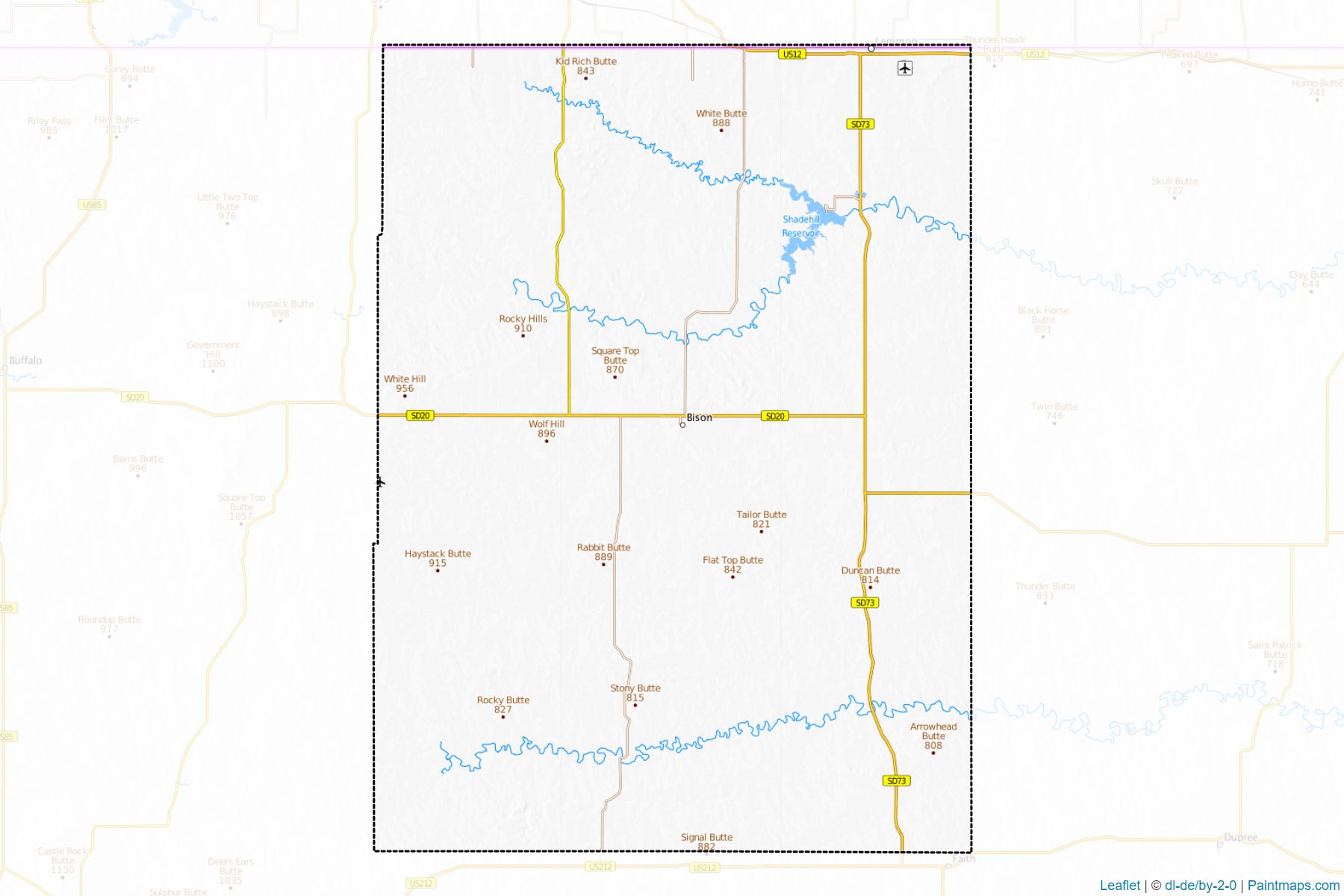 Muestras de recorte de mapas Perkins (South Dakota)-1