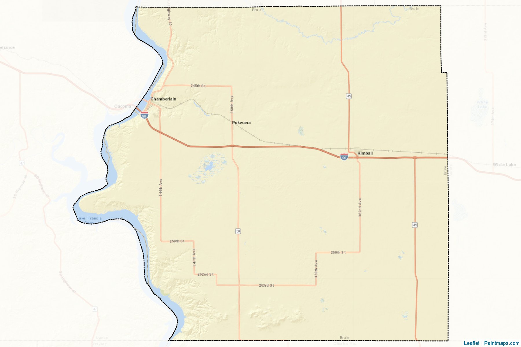 Muestras de recorte de mapas Brule (South Dakota)-2